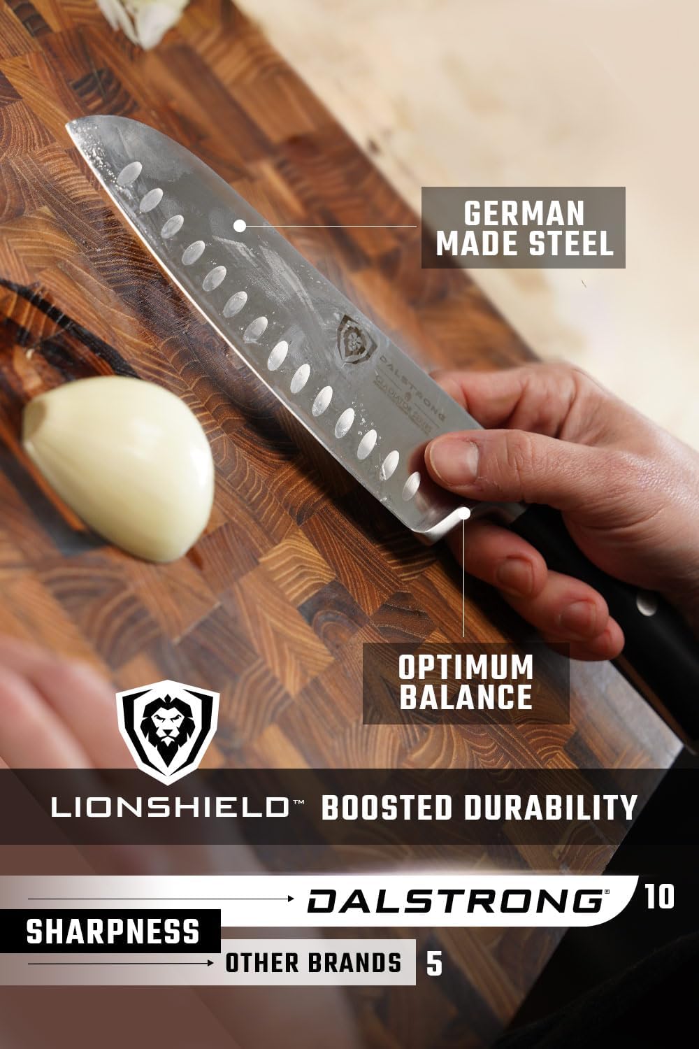 Dalstrong Santoku Knife - 7 inch - Gladiator Series ELITE - High Carbon German Steel - Sheath Included - Razor Sharp Kitchen Knife - Asian Vegetable Knife - NSF Certified