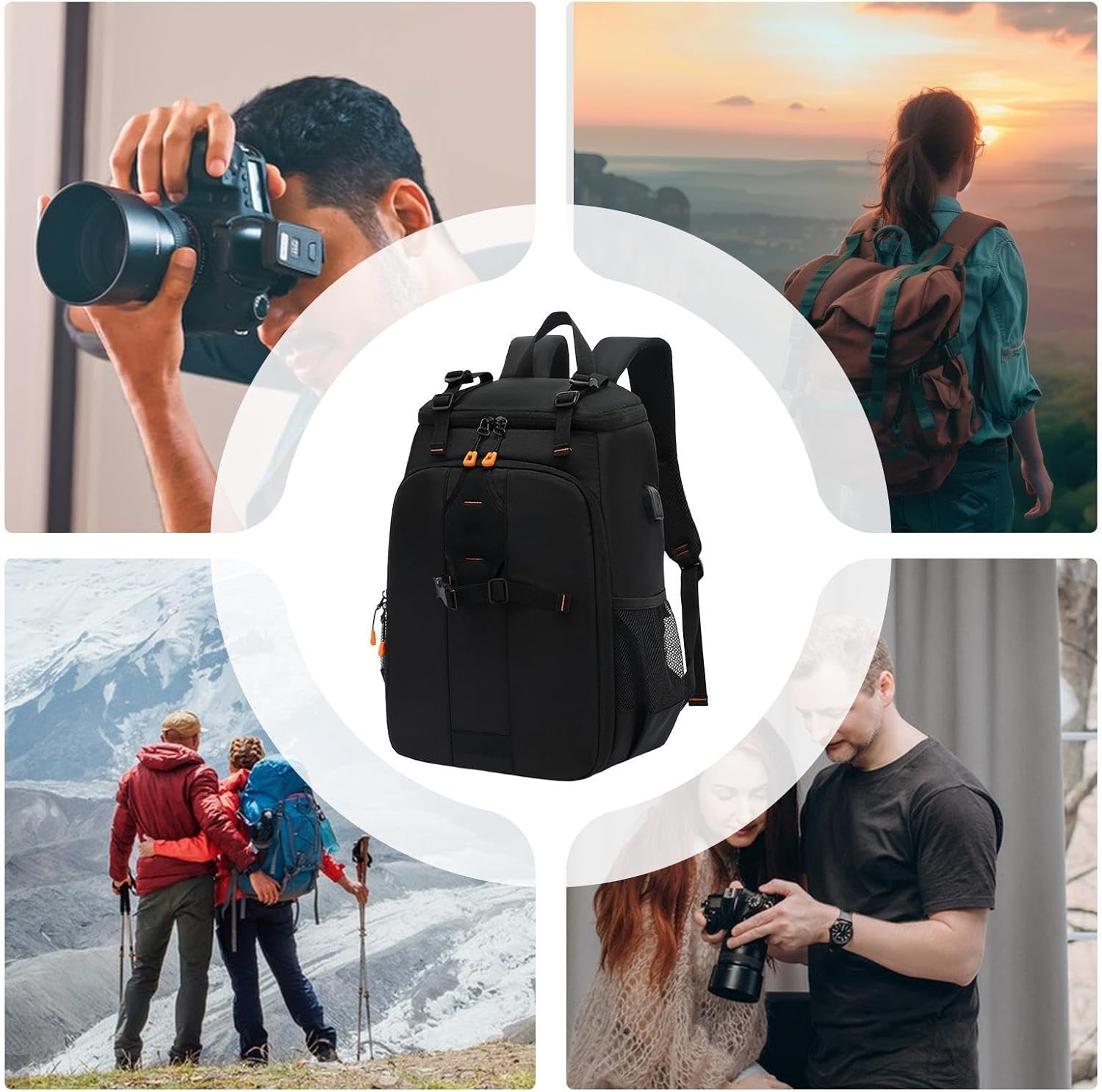 Waterproof Camera Bag - Reliable Rain Defense, 29x15x45cm Dimensions Travel Backpacks, Mmulti Functional Photography Holders, Solid Polyester Fabric Laptop Case | Photo Carrier for Hikers & Members