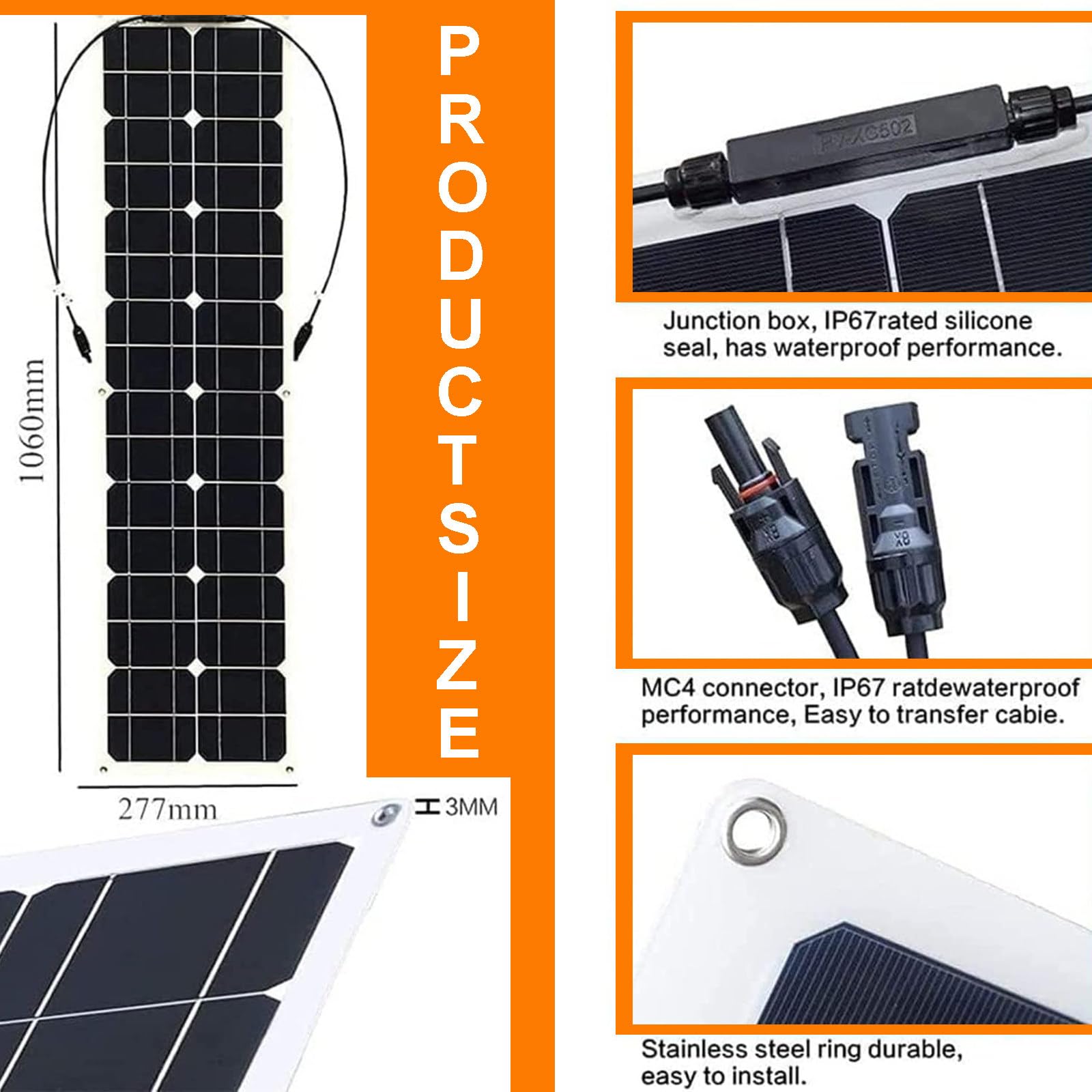 Set Pannelli Fotovoltaici da Balcone, Potenza Pezzo Singolo 200 W, Kit Pannelli Solari da 800 W, con Ip67 Impermeabile/Resistente alla Grandine/Curvatura 1-30°,White