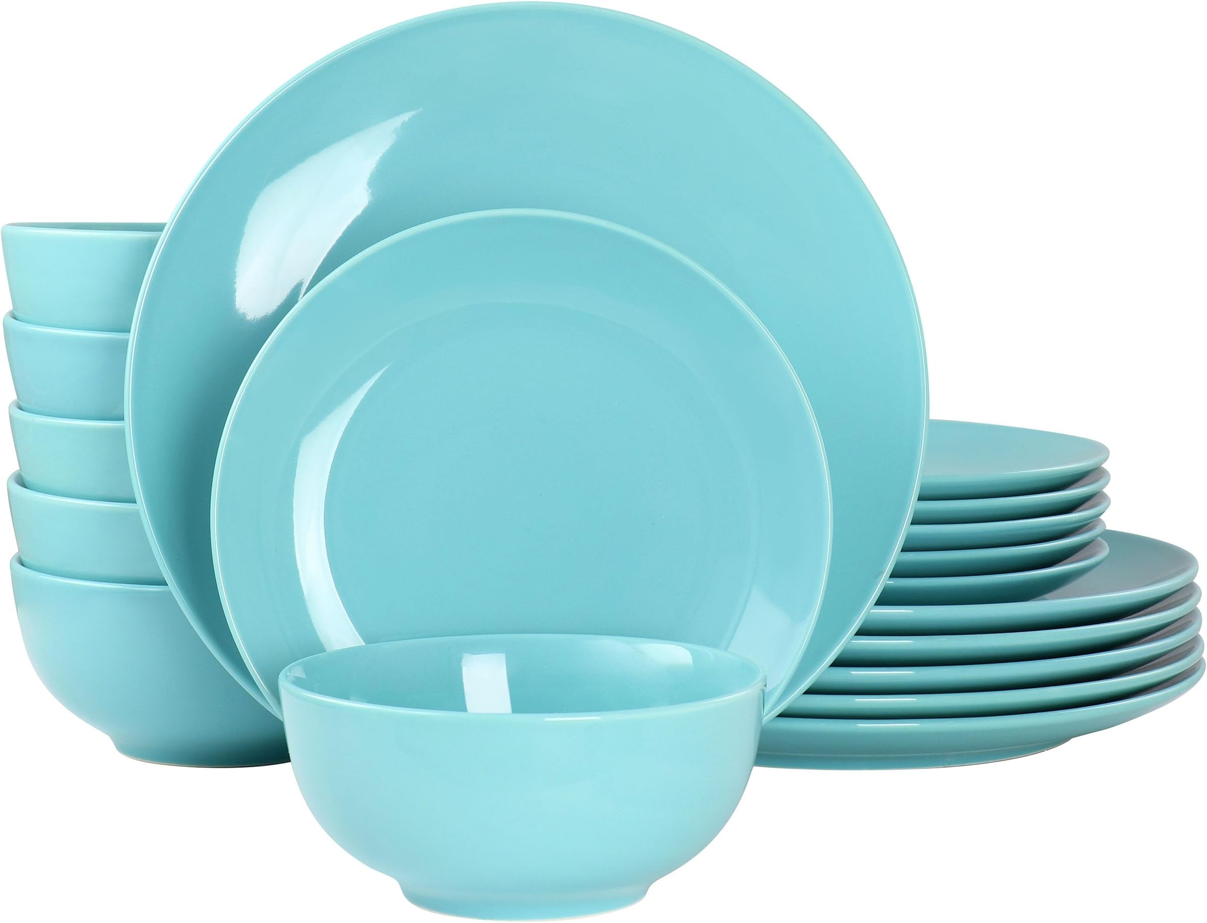 Amazon.com | Safdie & Co. HK02665 Stoneware Ridge, 16Pcs, Blue ...