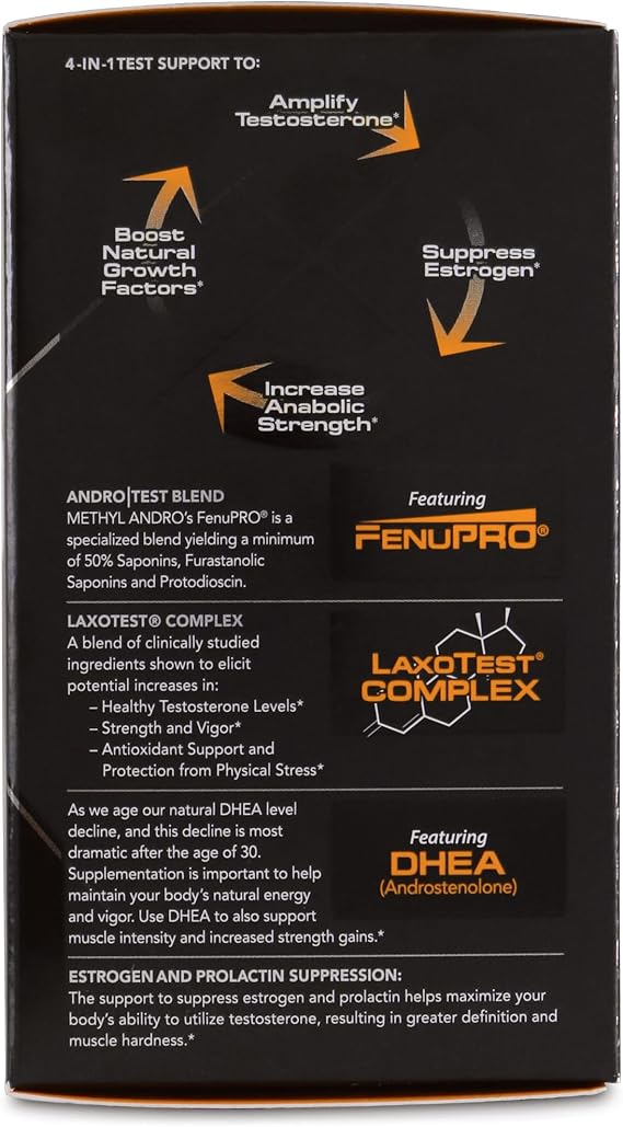 PMD Sports Methyl Andro with DHEA - Testosterone Booster for Men and Women - Supports Muscle Growth & Strength for Weightlifting & Workout Performance - Dietary Supplements (90 Vegetarian Capsules)
