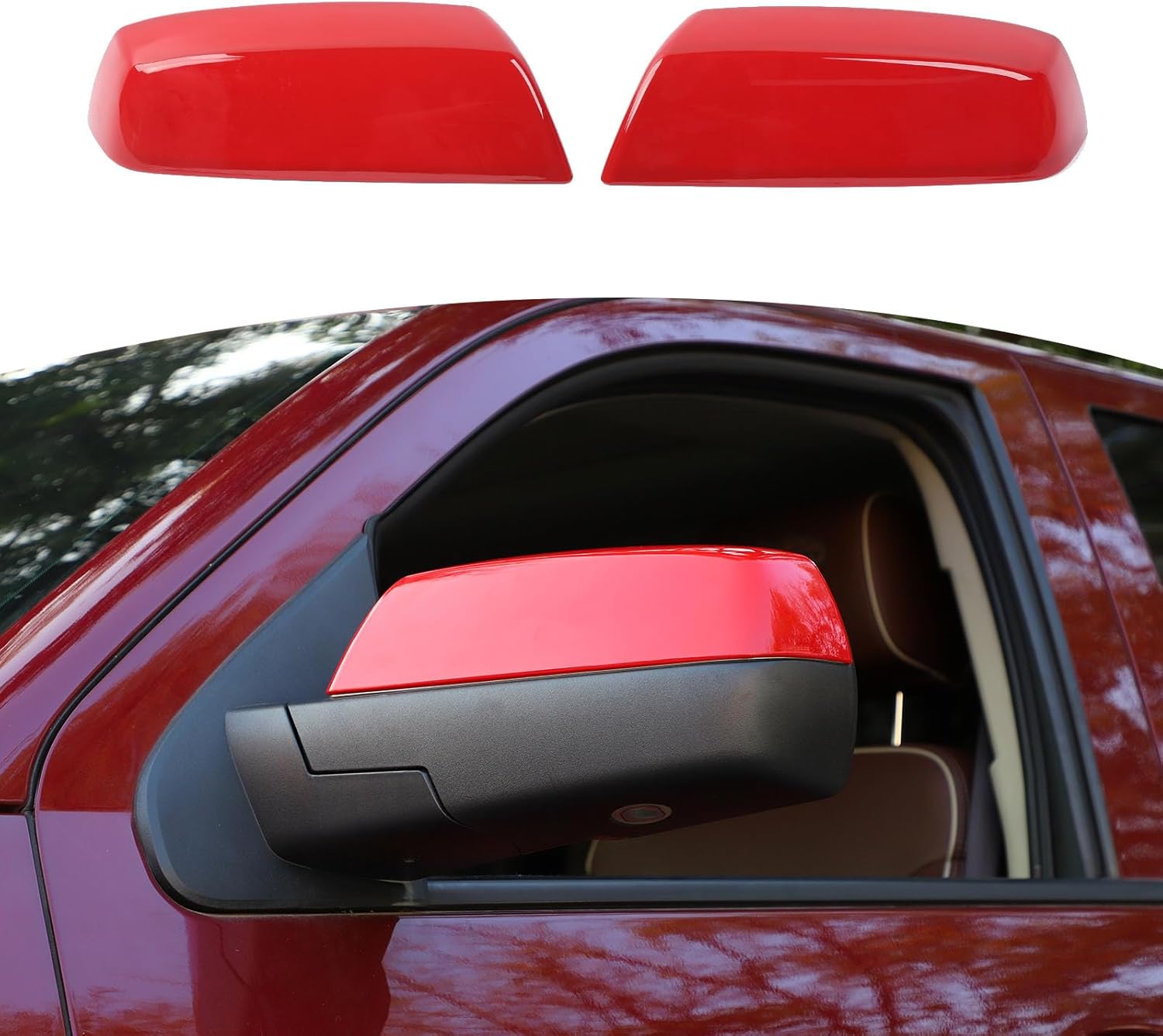 RT-TCZ for Silverado Side Mirror Cover Trim Red for Chevy Silverado GMC Sierra 2014-2018 Red Exterior Accessories 2pcs
