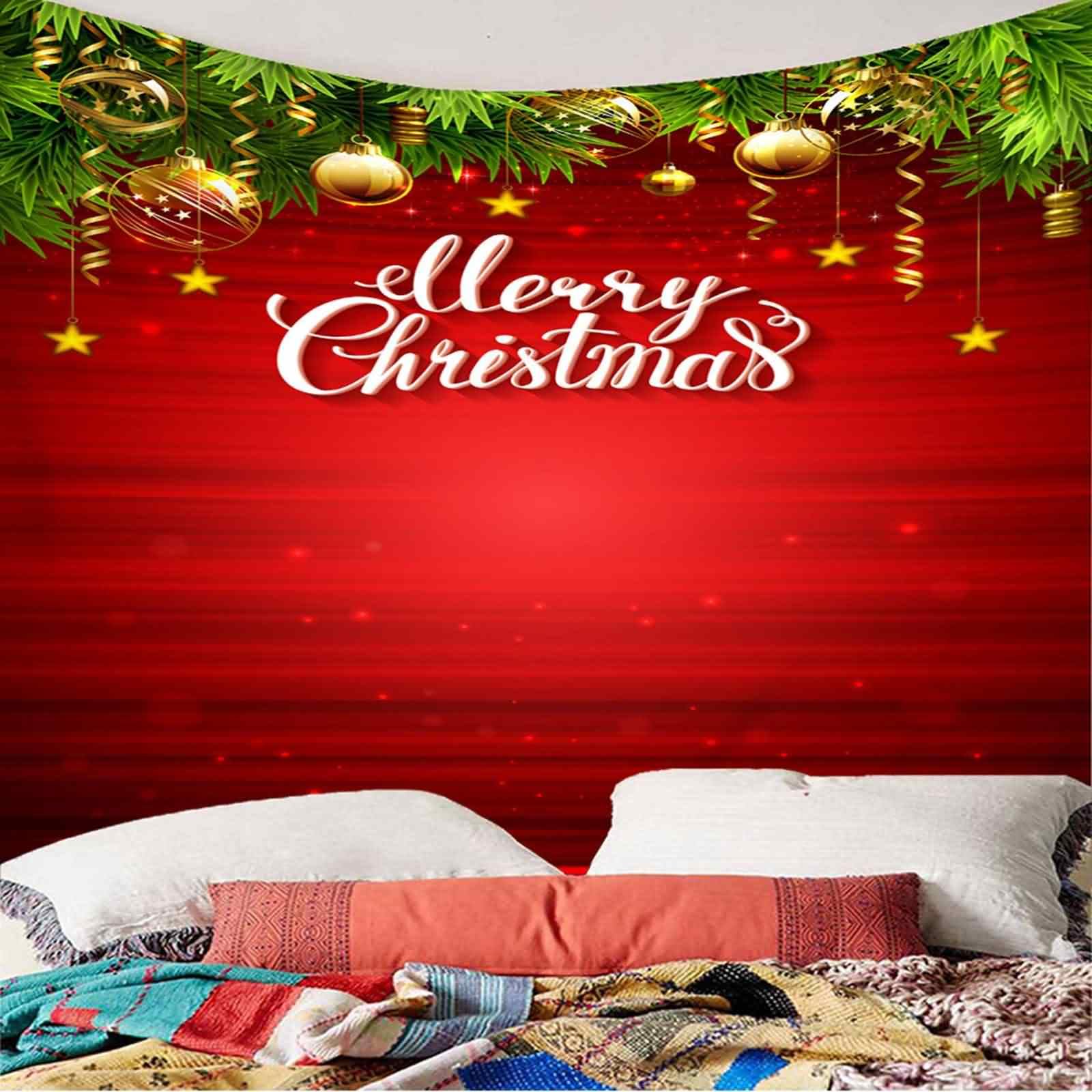 Navidad Tapices Infantiles Papel Tapiz Para Suelo Bola De Decoración De Navidad Estrellas Tapiz Para Sofás Papel Tapiz Cocina 3D Verde Blanco Amarillo Rojo 350x256cm