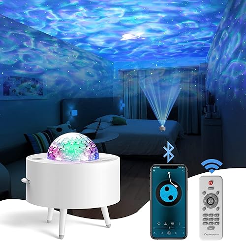 Lumoonosity Proyector de olas oceánicas - Proyector de luz de agua para dormitorio, decoración de habitación de niños - Luz nocturna de galaxia