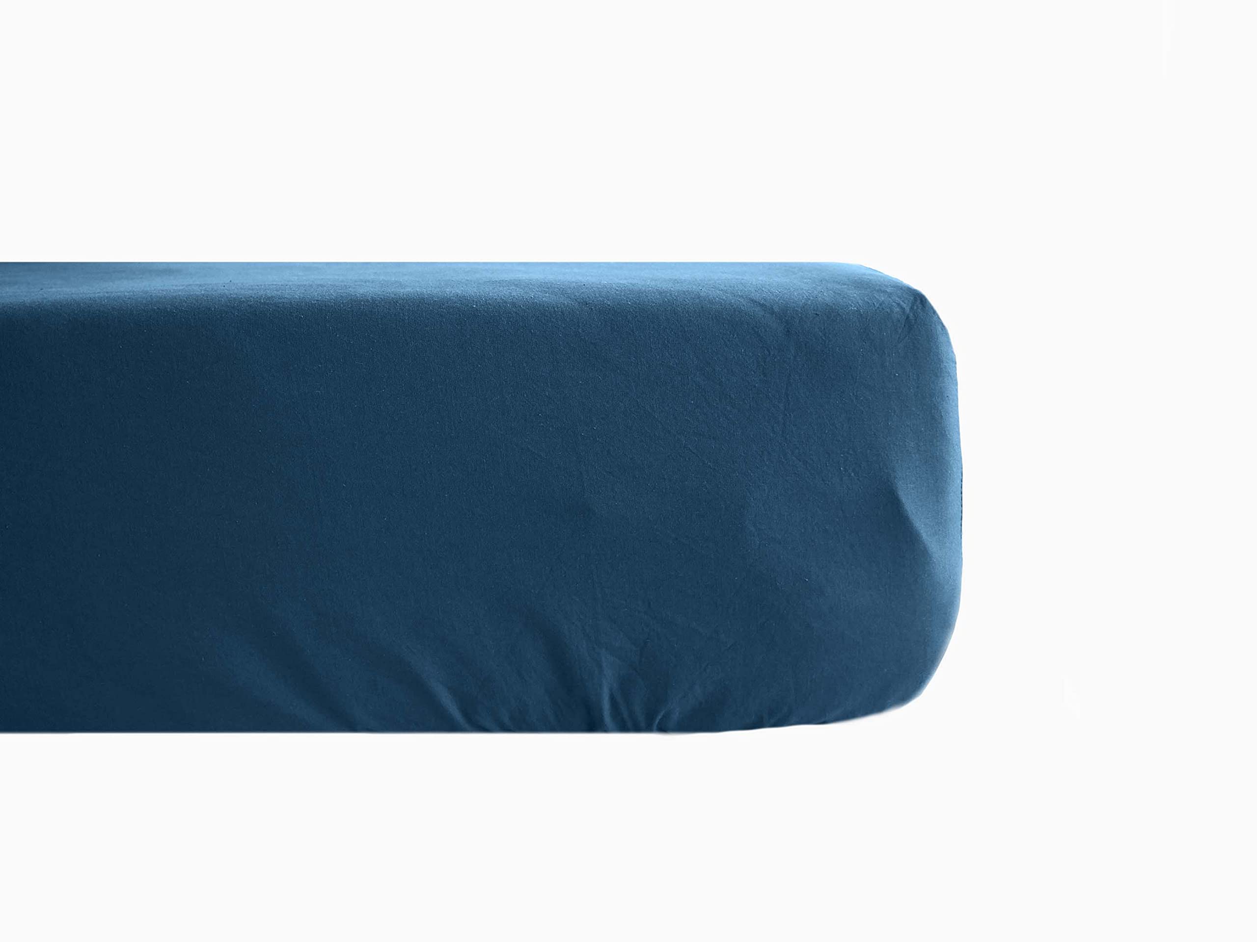 Drap housse 180x200 king size en coton lavé de qualité supérieure marine Palace