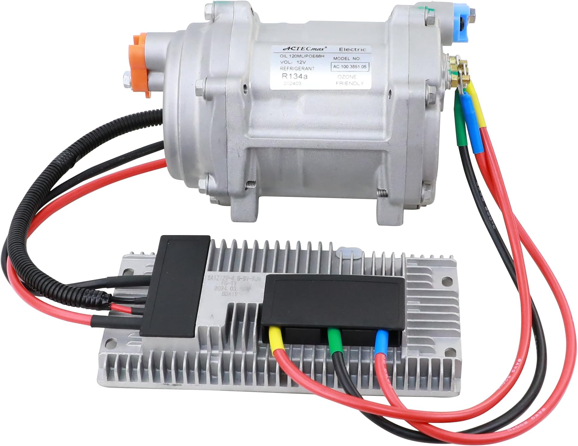 Universal 12V AC Automotive Electric Air Conditioner Compressor with External Control Panel, Auto Compressor for R134a