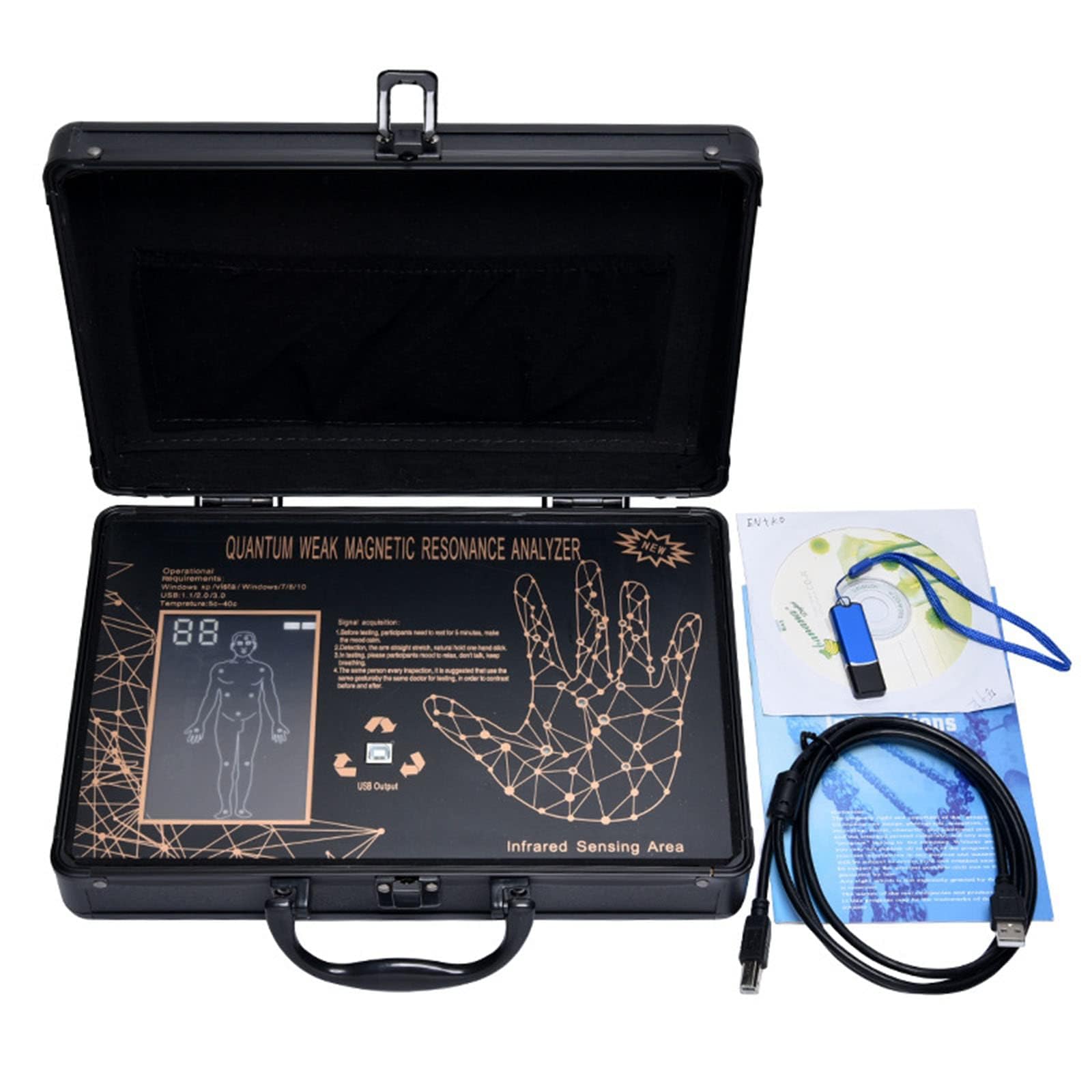 Analizador De Salud Resonancia Magnético Cuántico Portátil, Escáner De Salud De Subsalud Multifuncional con Análisis 3D Dinámico, Apto para Muchos Sistemas Window