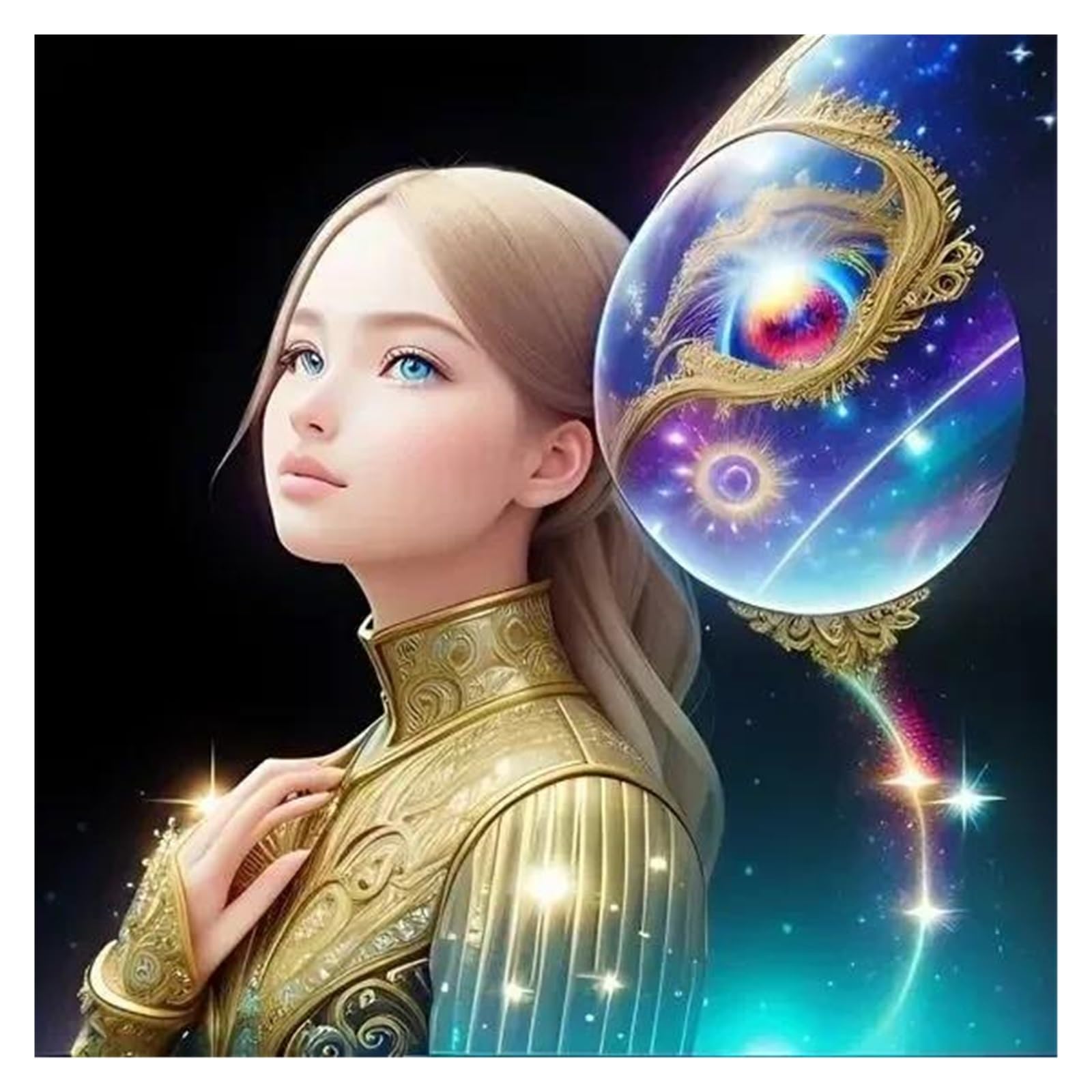 Déesse fille solaire et tableau déco nature pour une décoration de maison anime