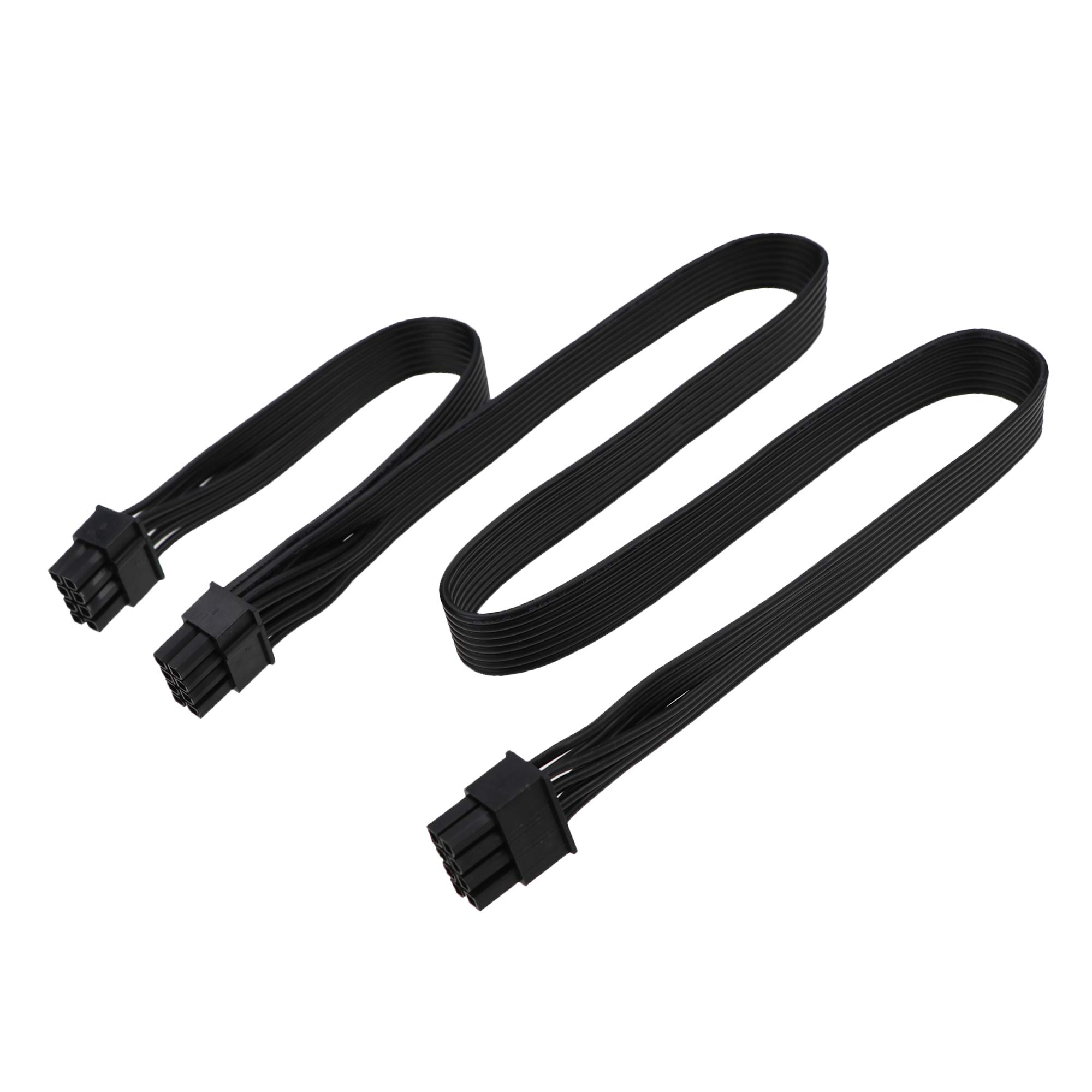 TAYCCEU CPU 8 Pin Male to 2X PCI-e 8 Pin (6+2) Male Power Cable Compatible with Corsair Modular Power Supply, 25inch+9inch (63cm+23cm)