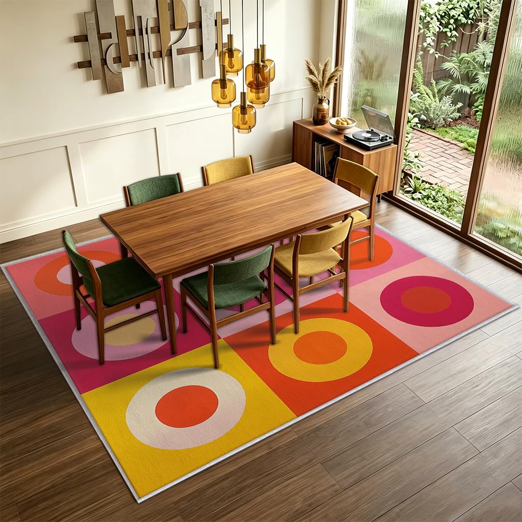 Tapis Damier Salon Chambre Interieur Carré 100x100 cm