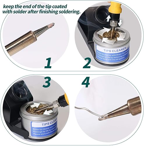 Miniatura 6 de YIHUA Paquete de estación de soldadura profesional 939D+ con tapete de reparación electrónica M180 de 17.32 x 12.20 pulgadas con soporte de hierro,