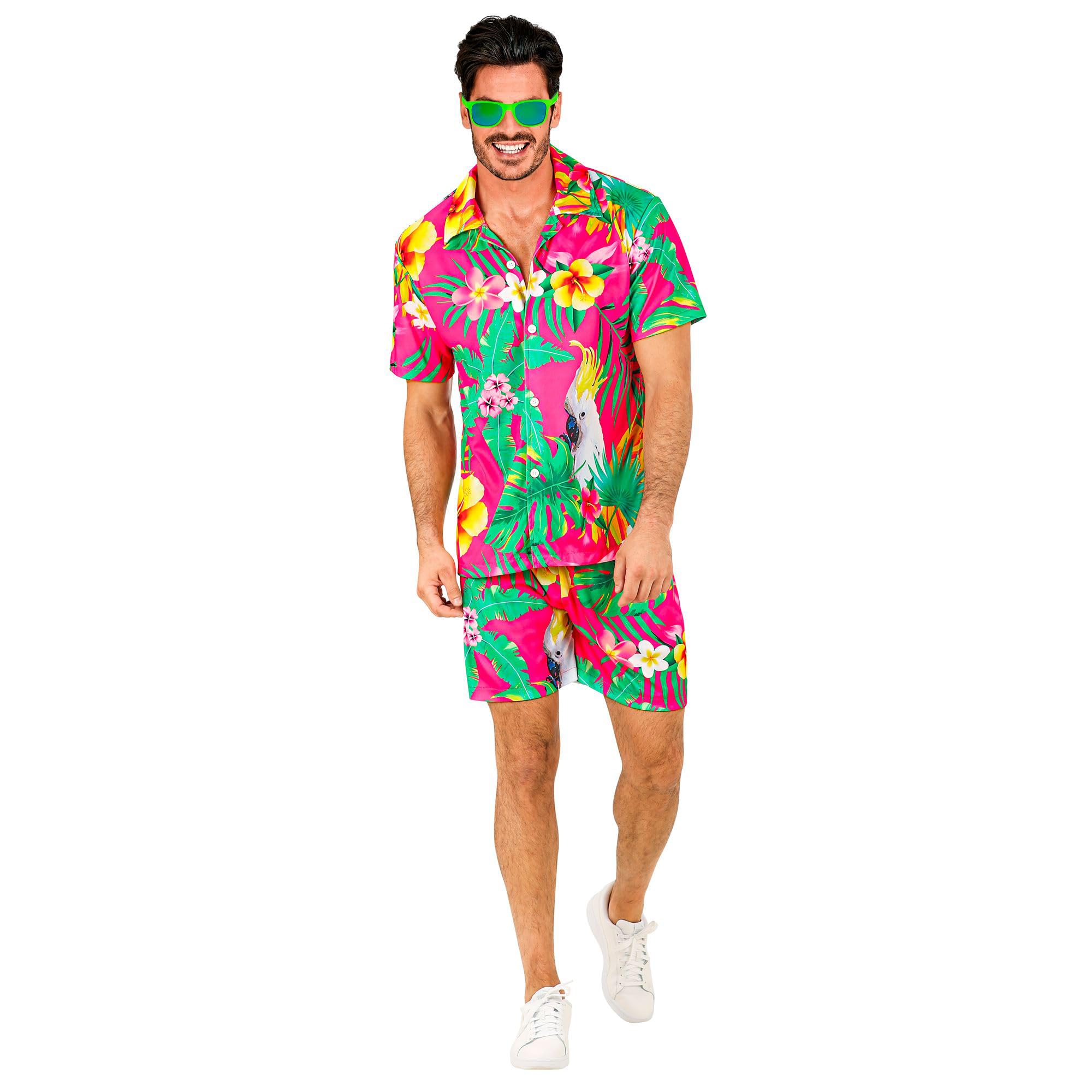 WIDMANN MILANO PARTY FASHION - Hawaiian outfit, short sleeve shirt and shorts, flowers, aloha, beach party, fancy dress