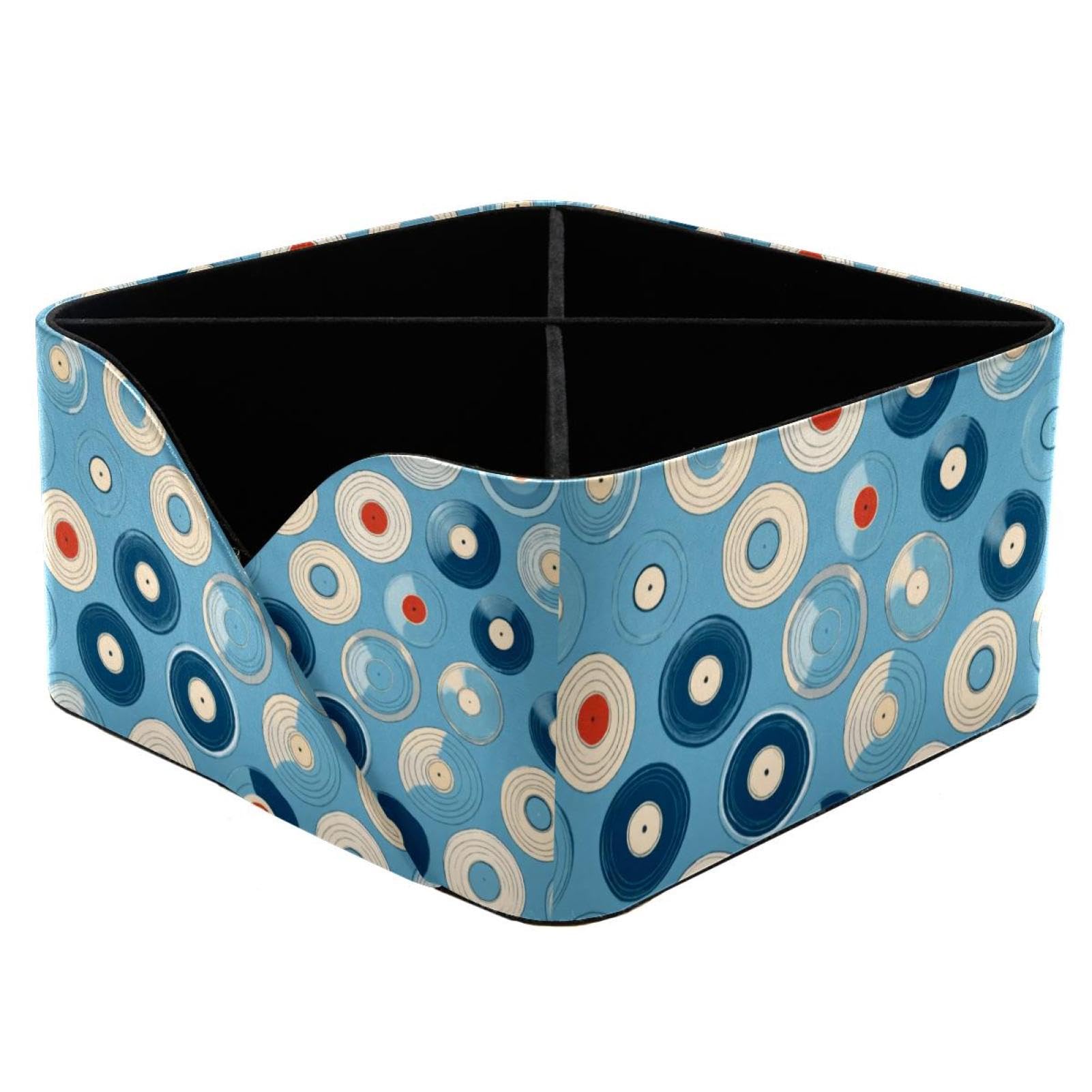 Boîte de rangement disques bleus pour organiser le bureau des enfants