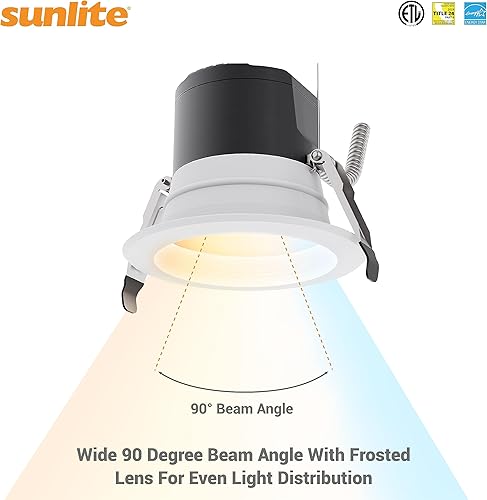 Miniatura 8 de Sunlite 87809 - Lámpara LED empotrada redonda de 6 pulgadas, potencia seleccionable 13 W19 W27 W, 3000 lúmenes, interruptor CCT 27K30K35K40K50K, 90