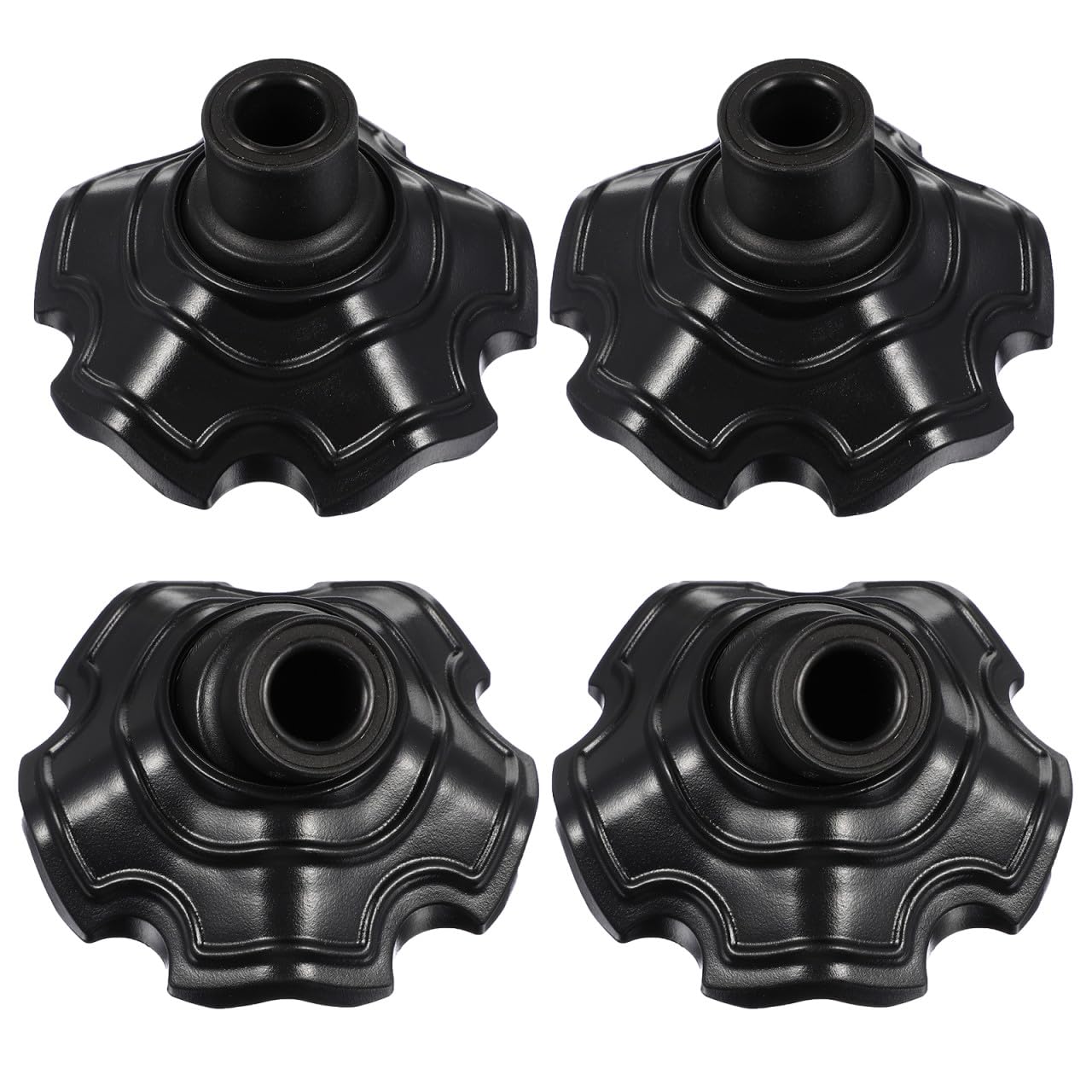 Abaodam Protège-Pieds Lors de Chaise de Camping en Plastique Noir Lot de 4, Facile à Installer, Forme Palmes de Grenouille, Protection Antidérapante pour Table et Chaise en Extérieur