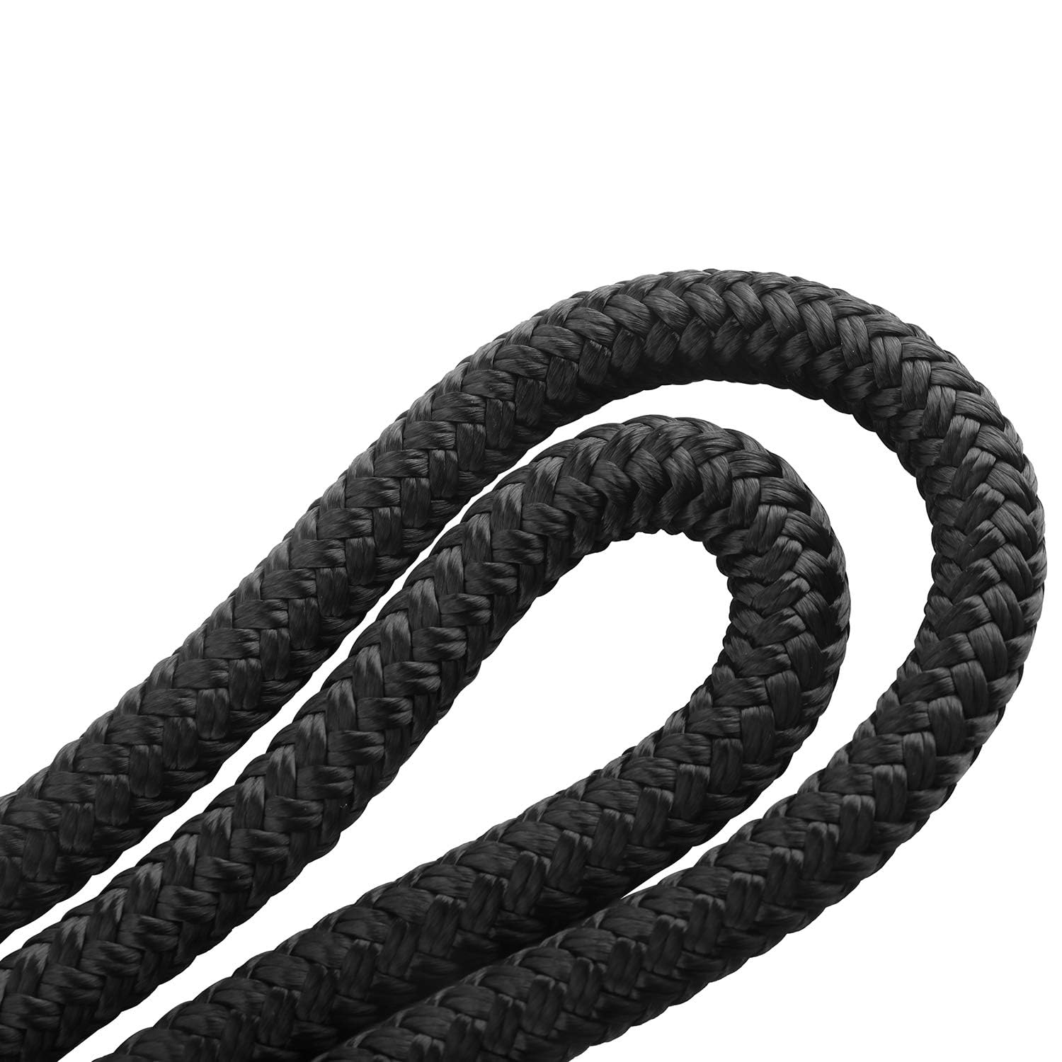 FreeTec 4 TLG Bootsseil Boot Fenderleine Nylon Dockline Festmacherleine Fenderseil mit Auge 12mm Durchmesser 6m lang Schwarz