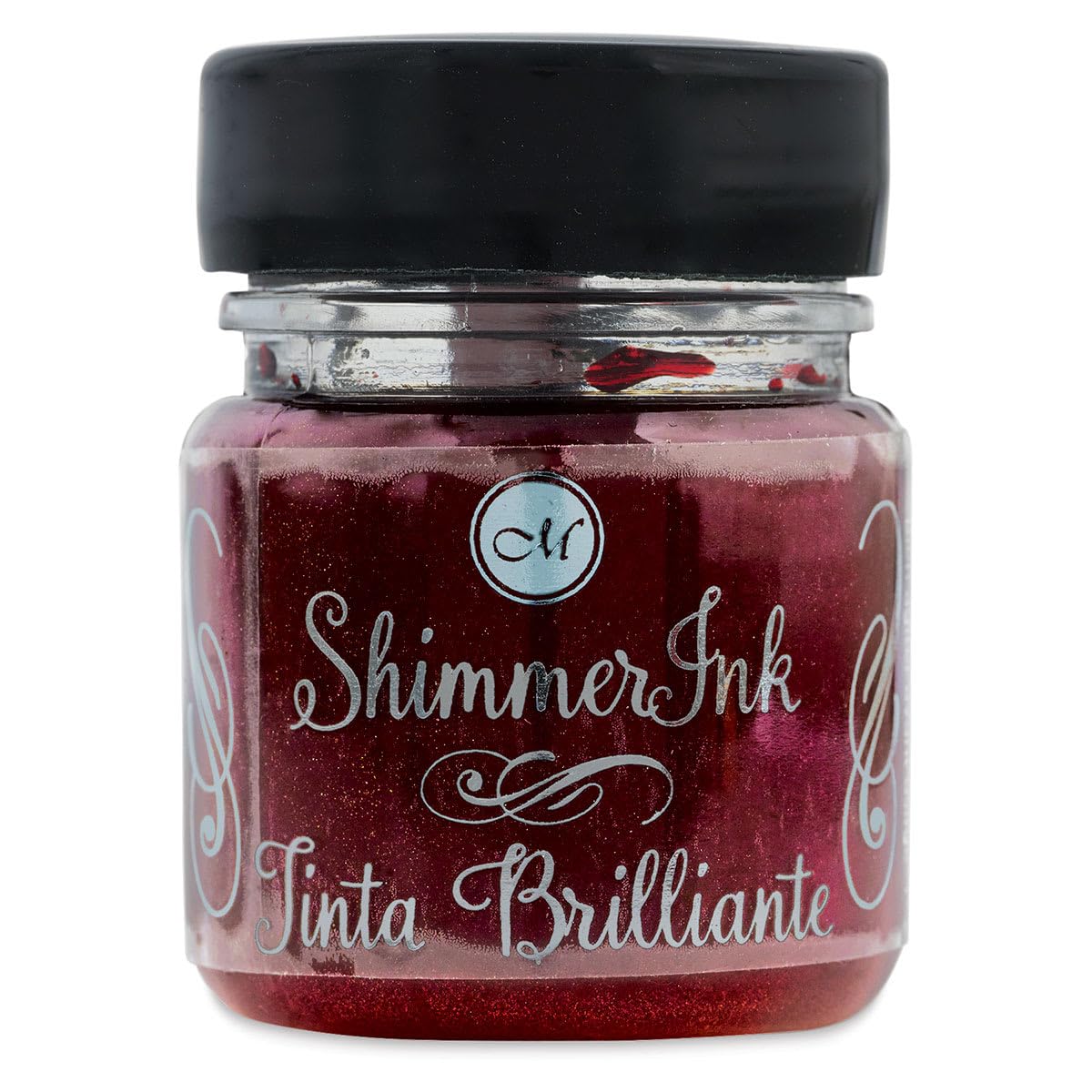 Manuscript Shimmer Fountain Pen Ink Bottle - 25ml (Ruby Sunset) – Sparkling Calligraphy & Fountain Pen Ink, Smooth Flow Refillable Pen Ink for Writing, Journaling & Art