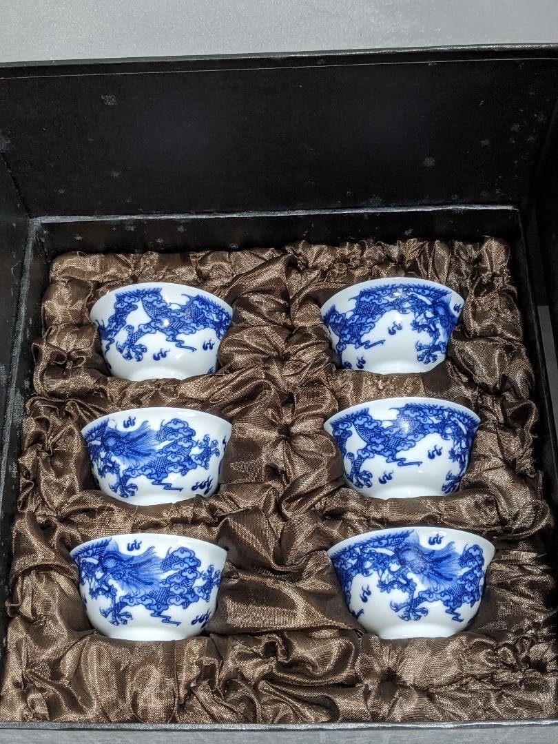 Amazon.co.jp: 中国青花壺 烏龍茶器セット 景徳城窯 煎茶器セット陶器