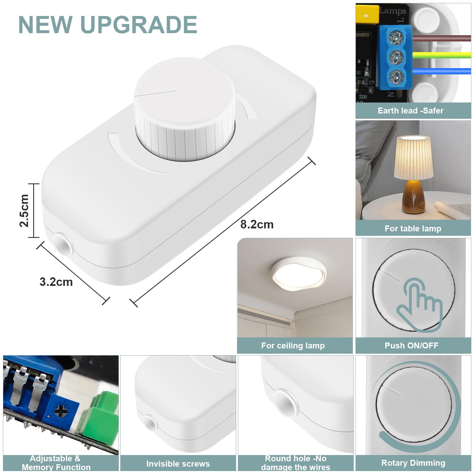 BLS LED snoerdimmer - 230V - wit - met LED-indicator