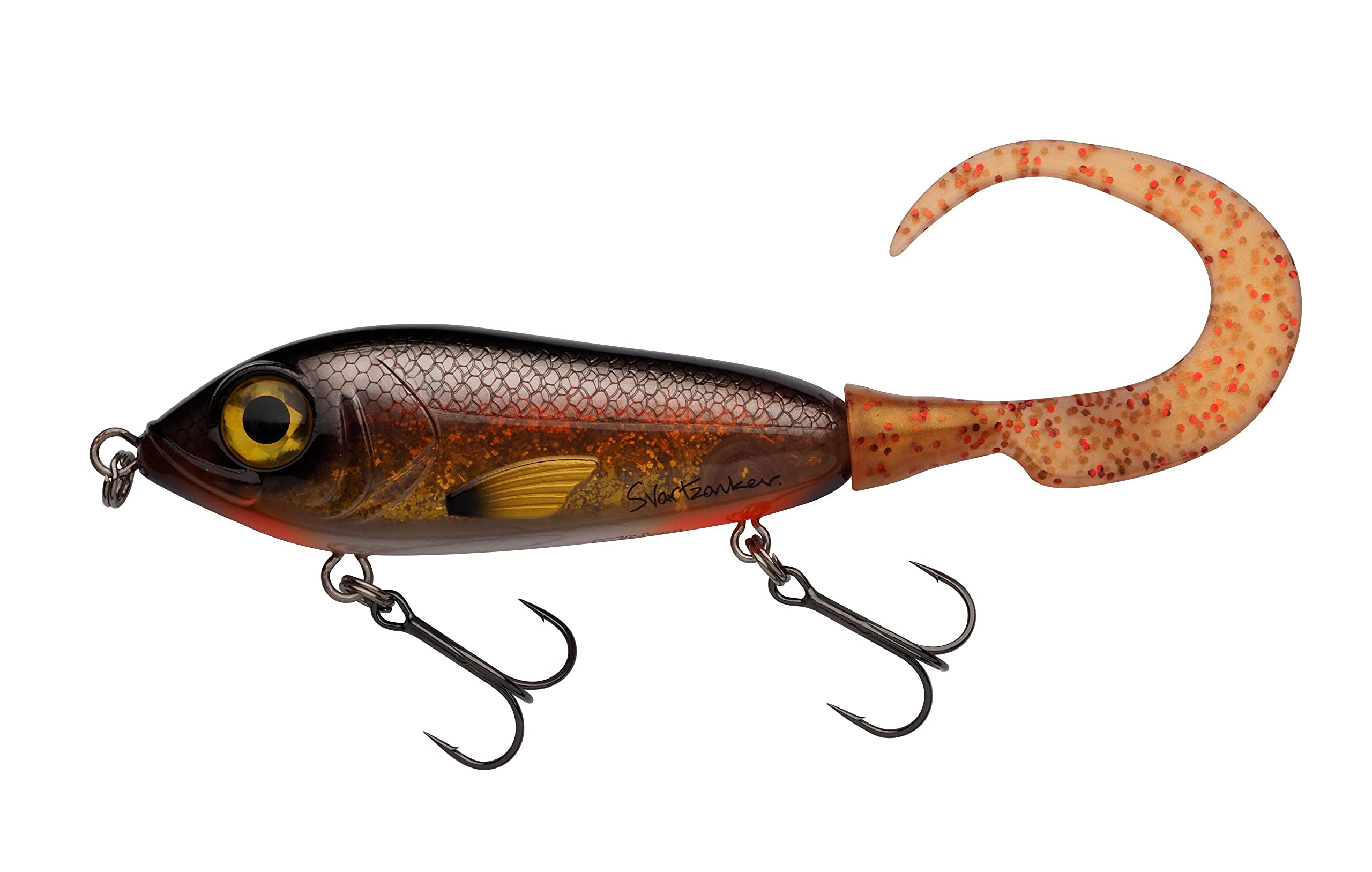 Abu Garcia Svartzonker McMy Tail Jerkbait, Przezroczysty, Wysokoudarowy Abs, Ekologiczny Obciążnik, Realistyczny Efekt 3D, do Połowów Słodkowodnych i Słonowodnych, Prawdziwy Gorący Szczupak 17 cm