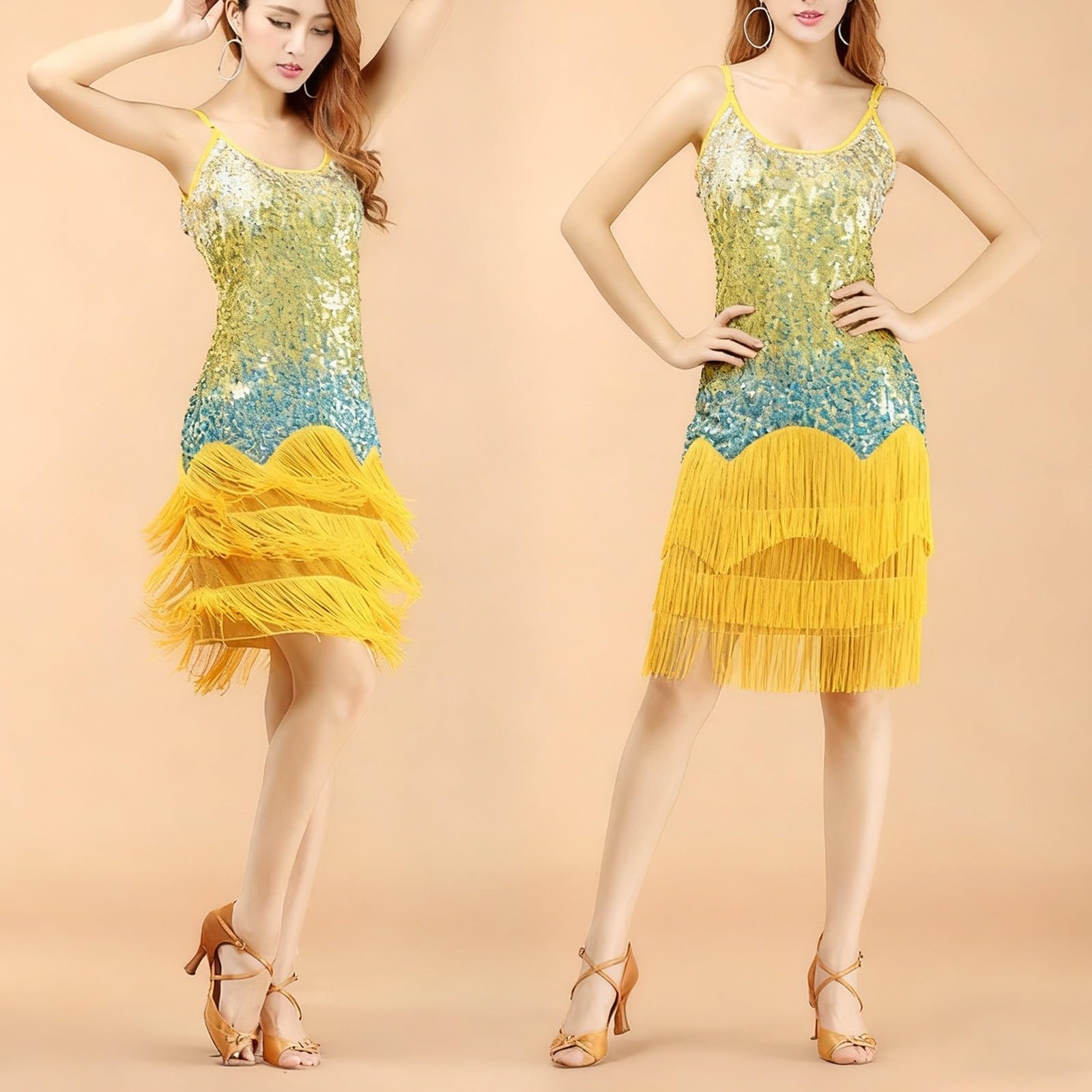 Patinage Artistique Robe Charleston Femme Vetement Danse Justaucorps Soiree Latine Deguisement Cabaret Tenue Chic Disco Et Elegant Cocktail Déguisement