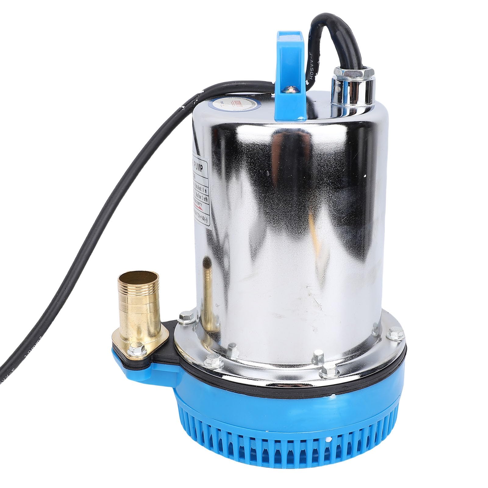 12V Tauchpumpe 180W Edelstahl mit Automatischem Schwimmerschalter, Hoher Hub 8m für die Entwässerung von Poolteichen und Kellern