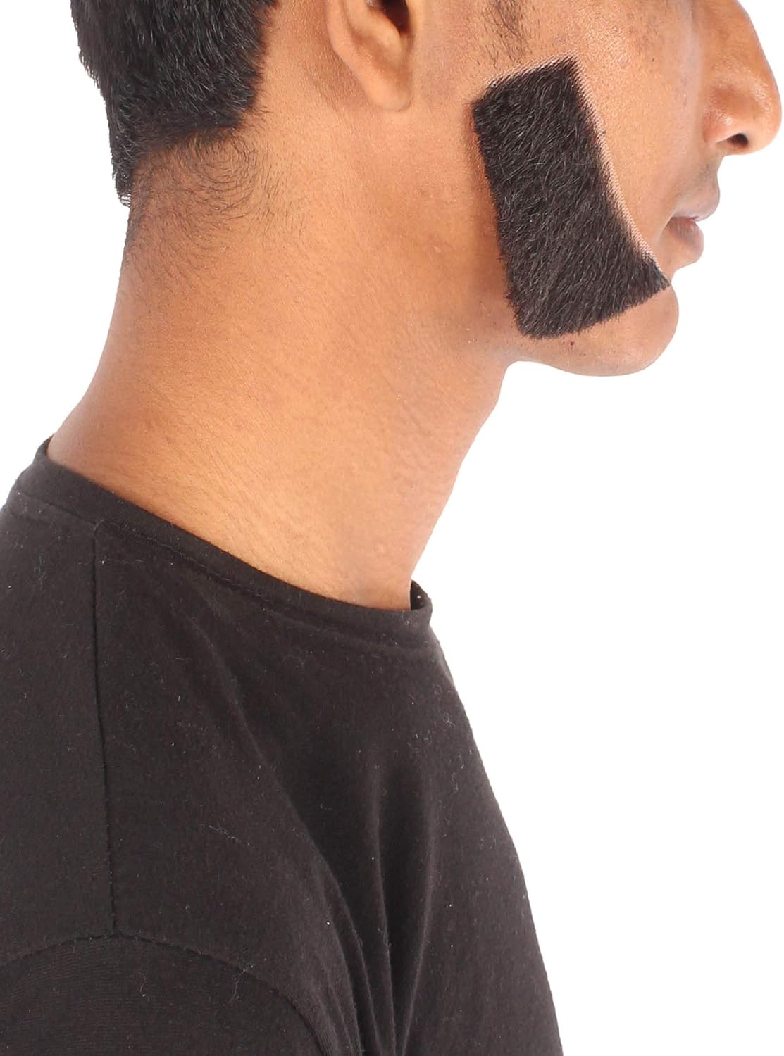HPO Men's Long Human Hair Sideburn Set Cosplay Facial Hair