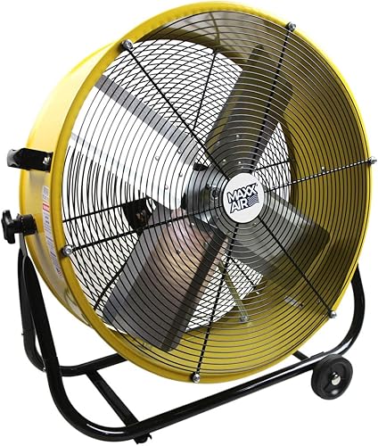 Miniatura 9 de Maxx Air Ventilador industrial de 24 pulgadas, resistente, ventilador de tambor resistente para taller, potentes ventiladores de tienda resistentes