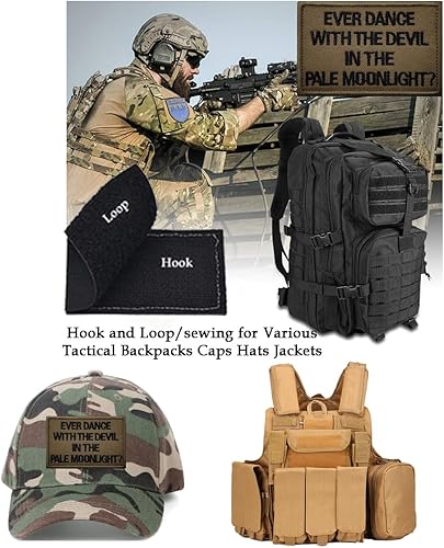 Miniatura 3 de 2 piezas AliPlus Ever Dance with The Devil in The Pale Moonlight Parche divertido bordado táctico moral parche apliques cierre gancho respaldo