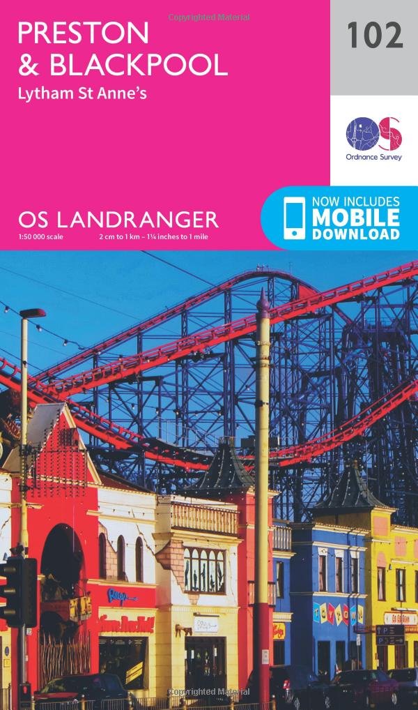 Ordnance Survey Landranger Map 102 Preston and Blackpool