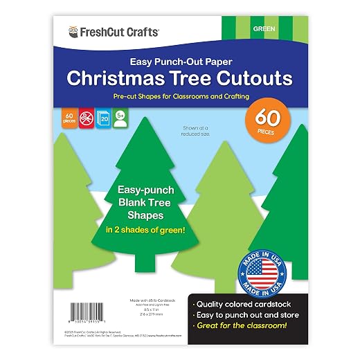 Pack of 60 Christmas Tree Cutouts