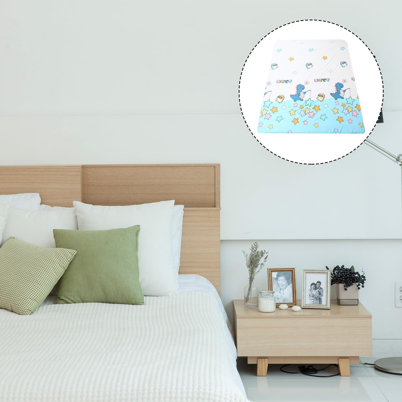 Falda de Cama Creativa de Algodón Dibujos Animados, Elástica