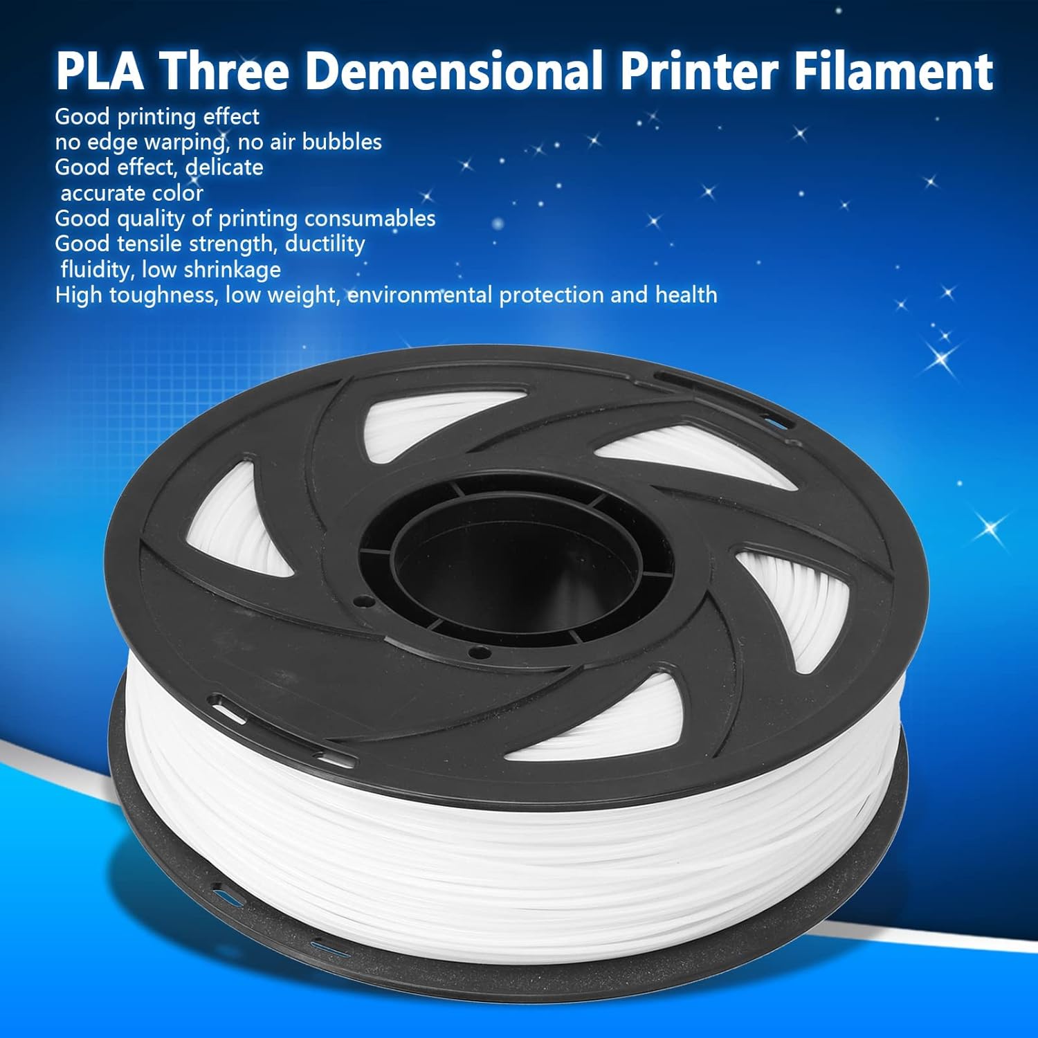 Three Dimensional Printer PLA Filament, 1.75mm Toughness Non Consumables, Accuracy ±0.03mm, Glossy and Delicate Printing Effect, Recycled and Material