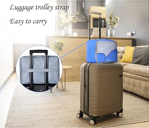 Miniatura 6 de Juego de 8 cubos de embalaje para viaje (L, M, S, XS), juego organizador de maletas para accesorios de viaje, artículos esenciales de viaje, bolsas