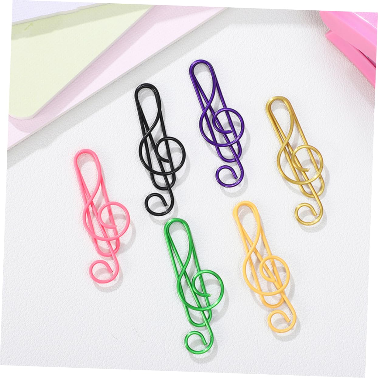 jojofuny 5 Sätze Farbige Büroklammern Riesige Büroklammern Zackenpapierverschluss Sortiert Geformt Musical Notizen Musikpapierklammer Dokumentpapierclips Dokumentclips Metall 85 Stück * 5