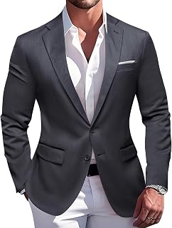 Mens Casual Blazer Suit Jacket Two Buttons Sport Coat Lightweight Homecoming Business Daily Wedding Dress