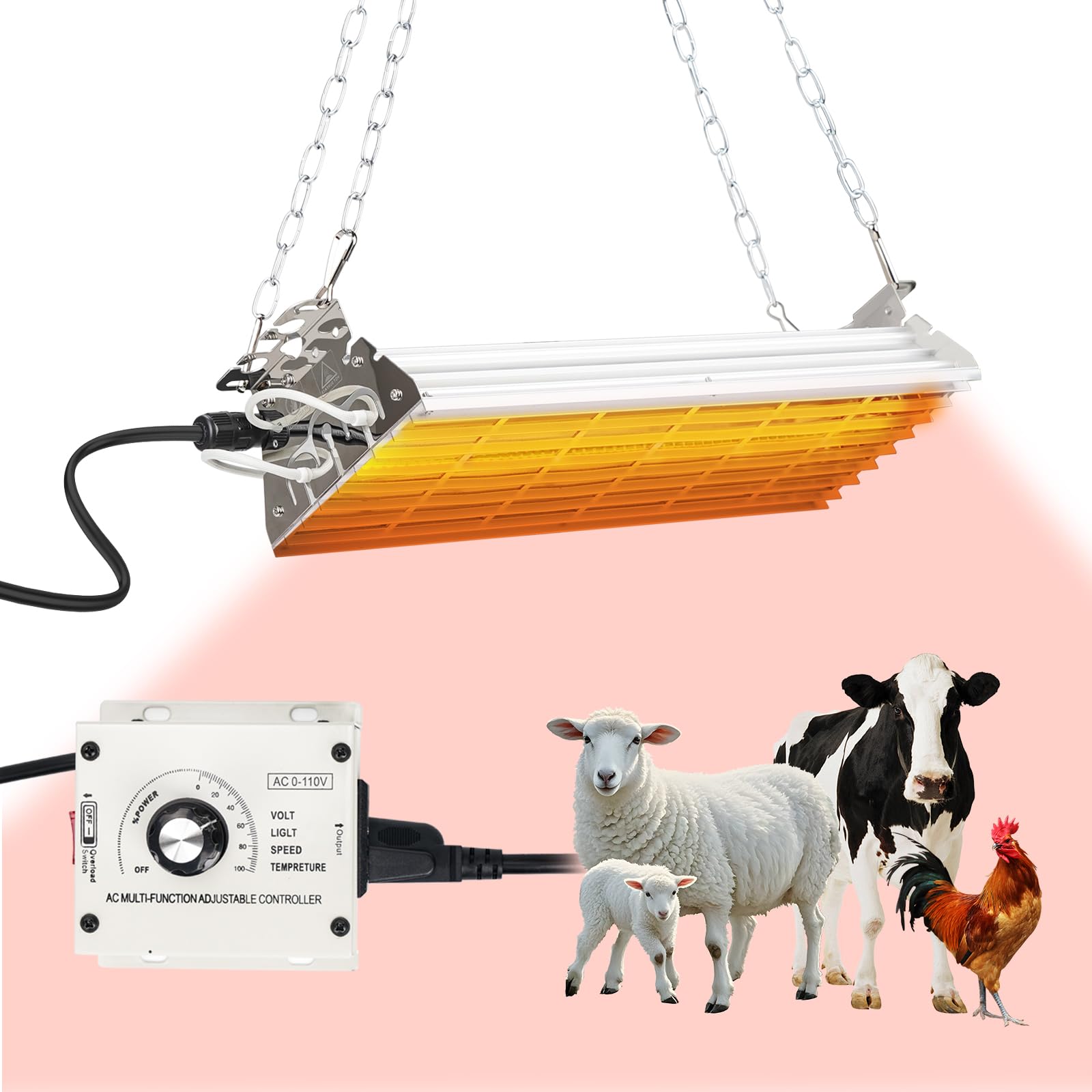 Chauffage de poulailler 600W réglable pour éviter la baisse de ponte