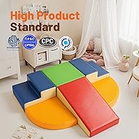Vista 2 de Juguetes de Escalada de Cuero PU Suave de 6 Piezas para Niños Pequeños, Bloques de Escalada de Espuma para Bebés para Niños Pequeños, Estructuras