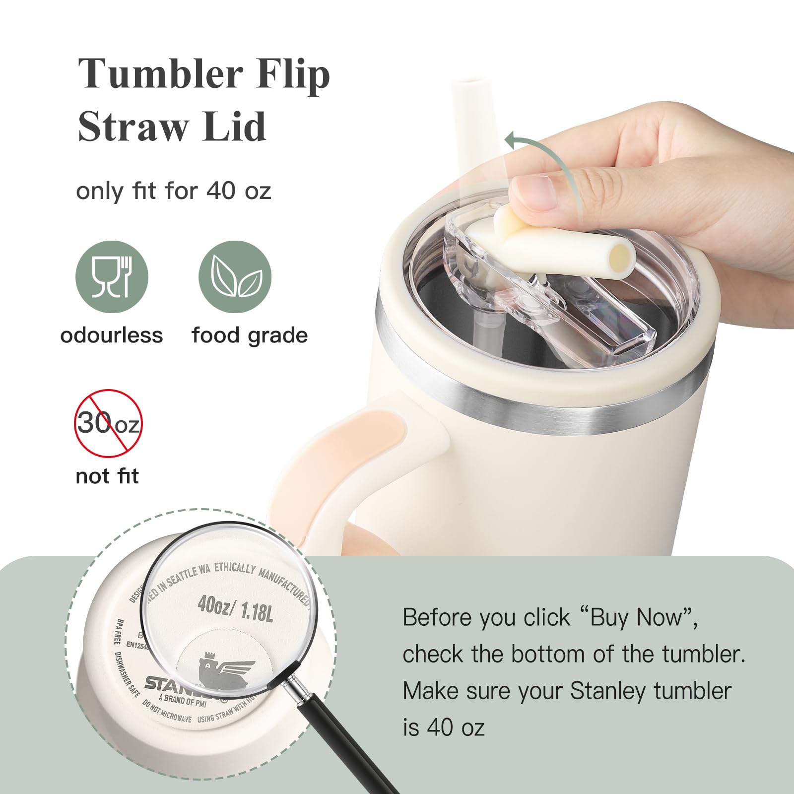 Gobelet De 1200 Ml Avec Couvercle à Rabat Avec Paille Pour Stanley