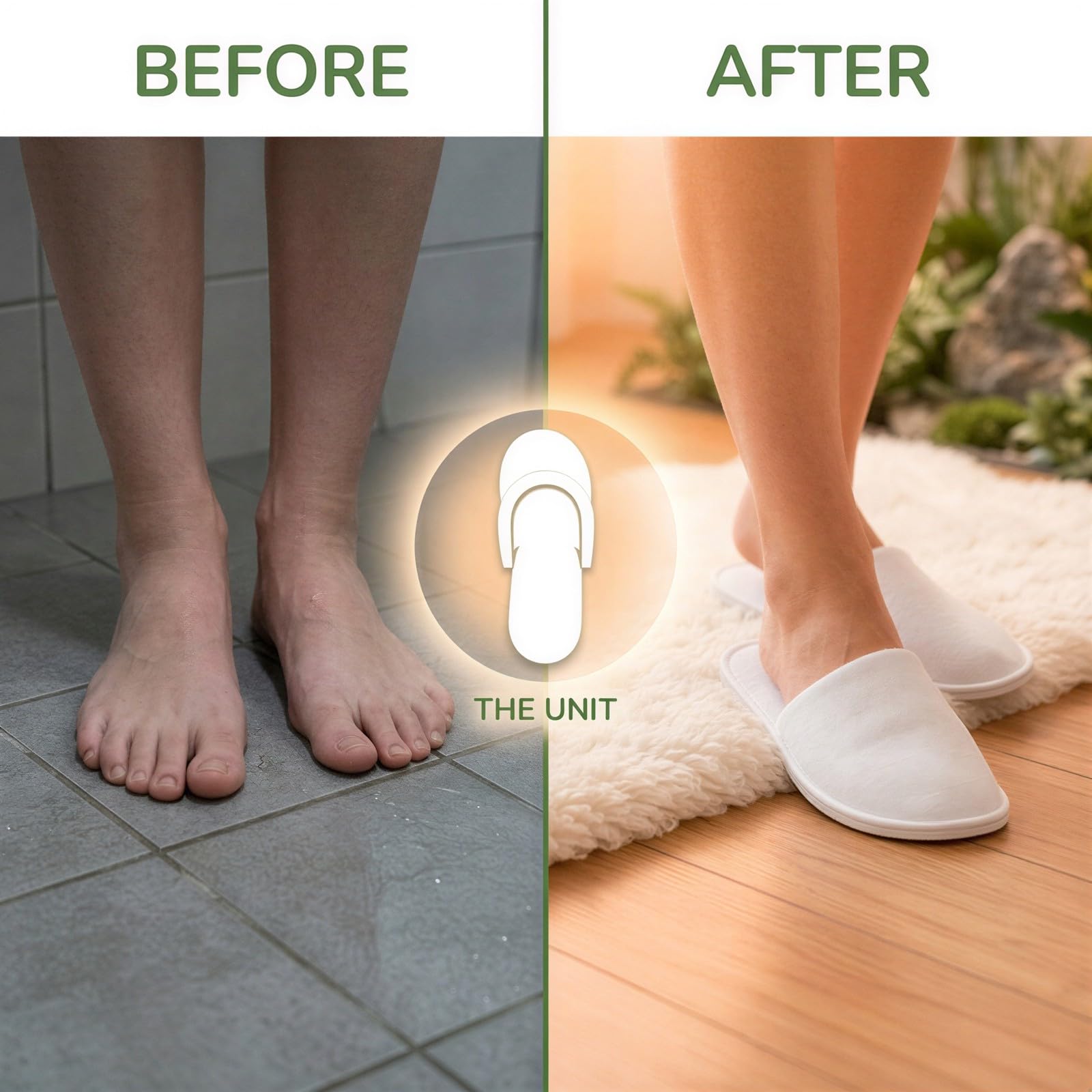 100 par jednorazowych japonek do pedicure, sandały z pianki EVA, 26 x 10,9 cm, lekkie kapcie dla gości do spa, salonu, hotelu, podróży, na imprezę, do codziennego użytku, białe, dla kobiet i mężczyzn