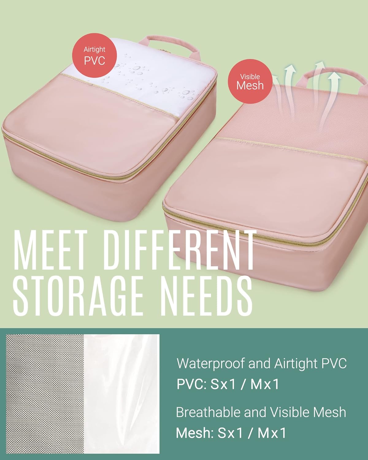 Compression Packing Cubes, LIGHT FLIGHT 7 Set Packing Cubes for Travel Accessories, Lightweight Luggage Suitcase Organizer Bags Set with Shoe Bag/Toiletry Bag, Waterproof Travel Cubes for Packing