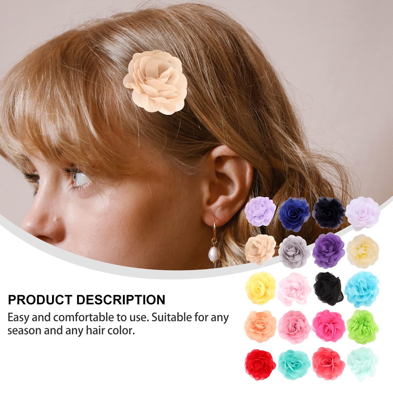 Frcolor 20 horquillas para el pelo con rosas y flores para mujeres y niñas.