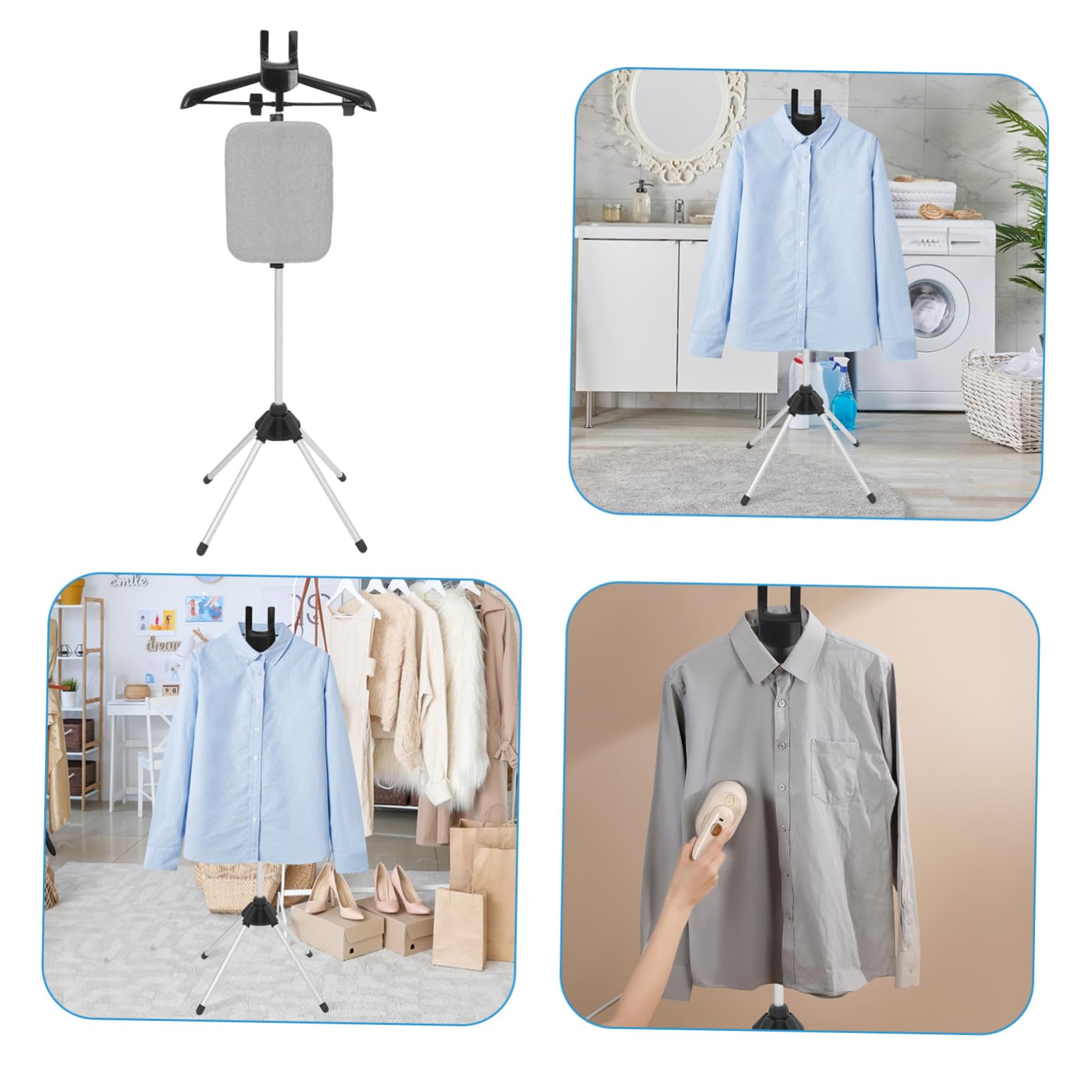 Alipis Soporte De Planchado De Tabla Perchero Telescópico Plegable para Planchado Vertical y Plano Adecuado para Ropa Tejidos Casa