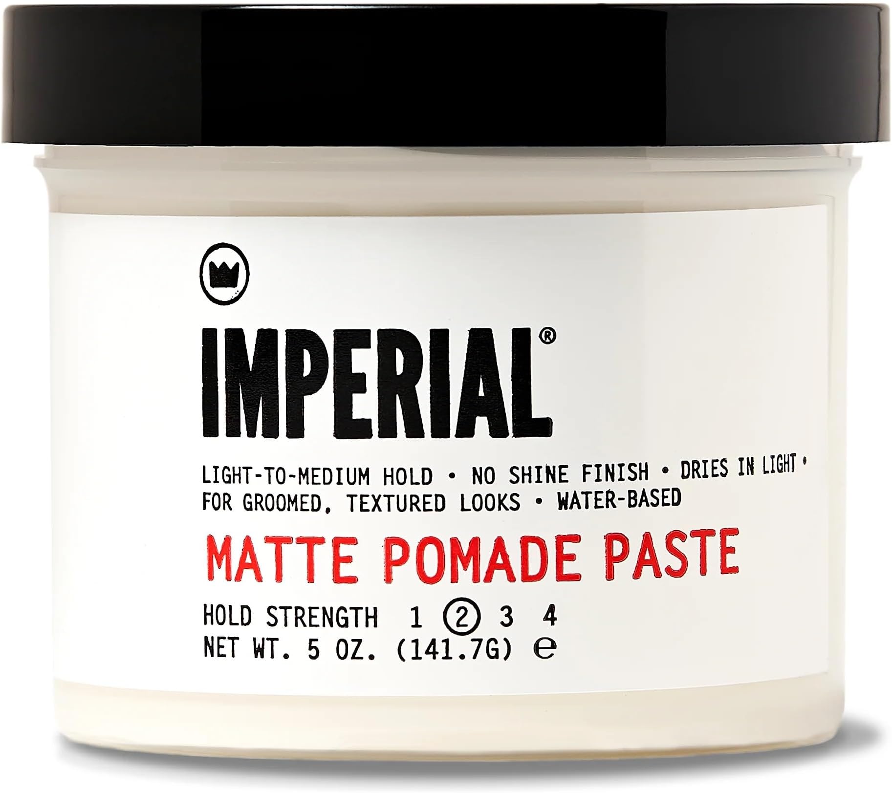 Imperial Barber Grade Products Matte Pomade Paste Light-Medium Hold, Natural, No-Shine Finish, Non-Greasy, Add Volume - 5 oz
