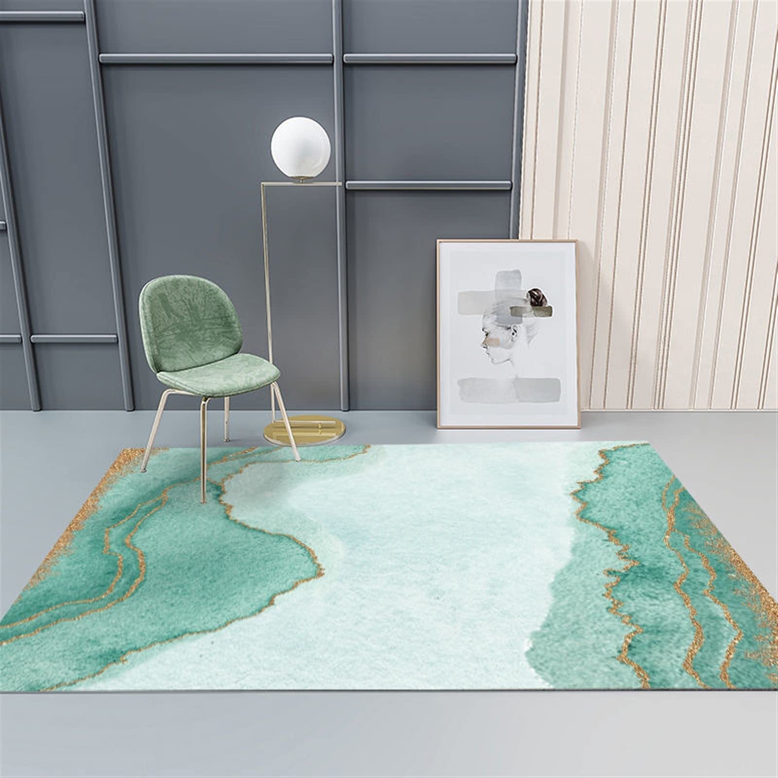 Tapis nordique moderne 3d lavable pour grande chambre à coucher ou salon cosy chic