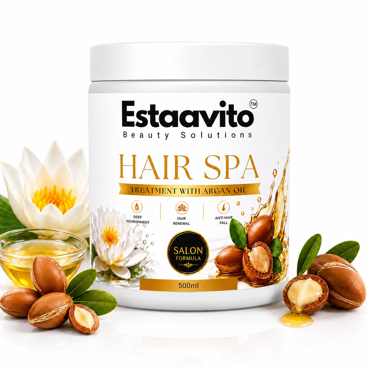 Estaavito Hair Spa Cream with Argan Oil 500 ml | Smooths frizz, enhances natural curls, and improves manageability | Adds Shine & Smoothness, Restores softness, elasticity, and healthy-looking texture | Professional-quality care for regular home use.-picture-13