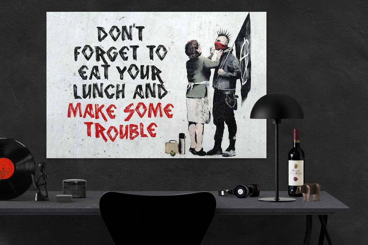 Póster de Banksy Make Trouble en varios tamaños (80 x 120 cm)