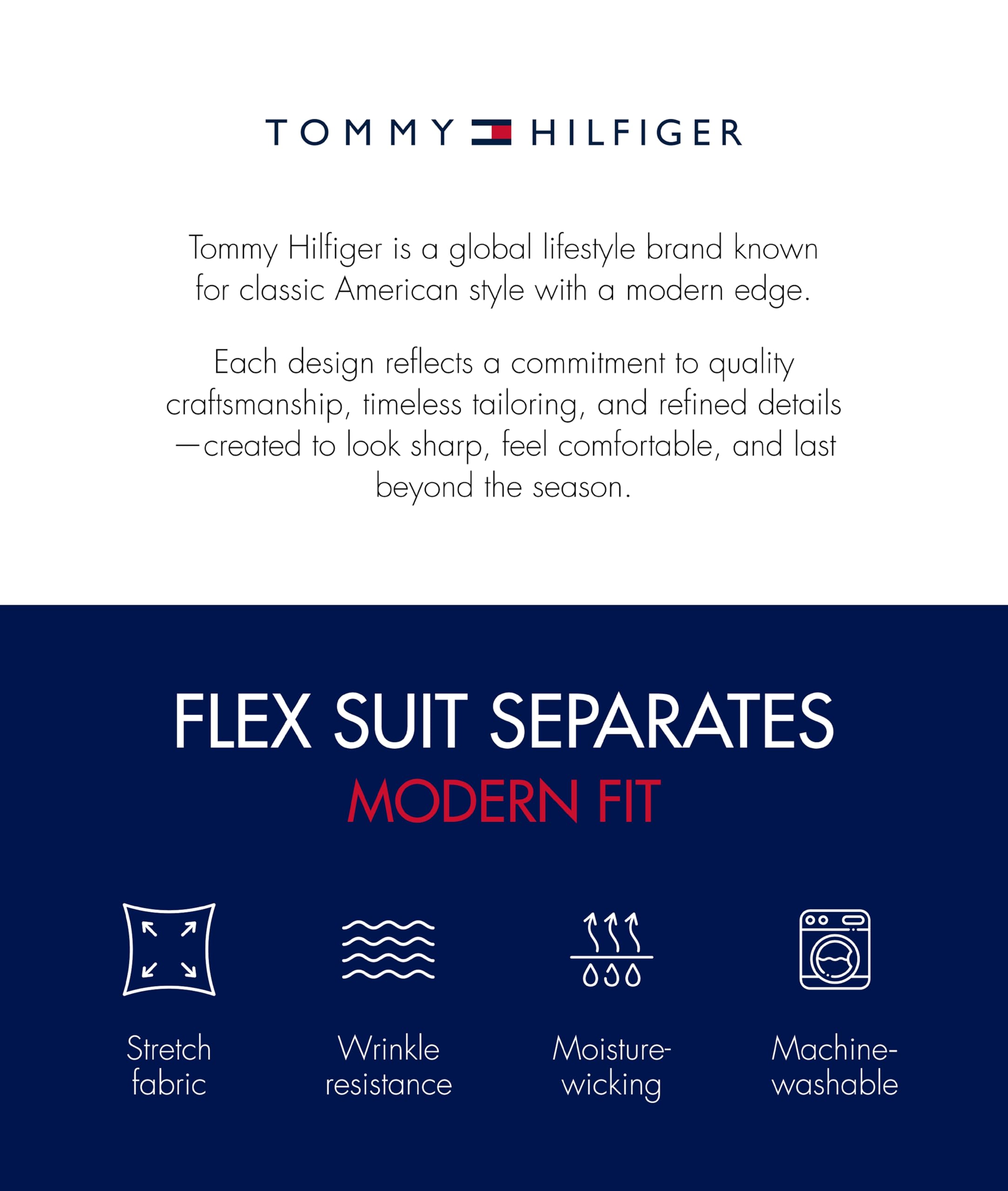 Tommy Hilfiger TH Flex Modern Fit Suit Separates Set di Pantaloni Eleganti da Lavoro Uomo (Pacco da 1)