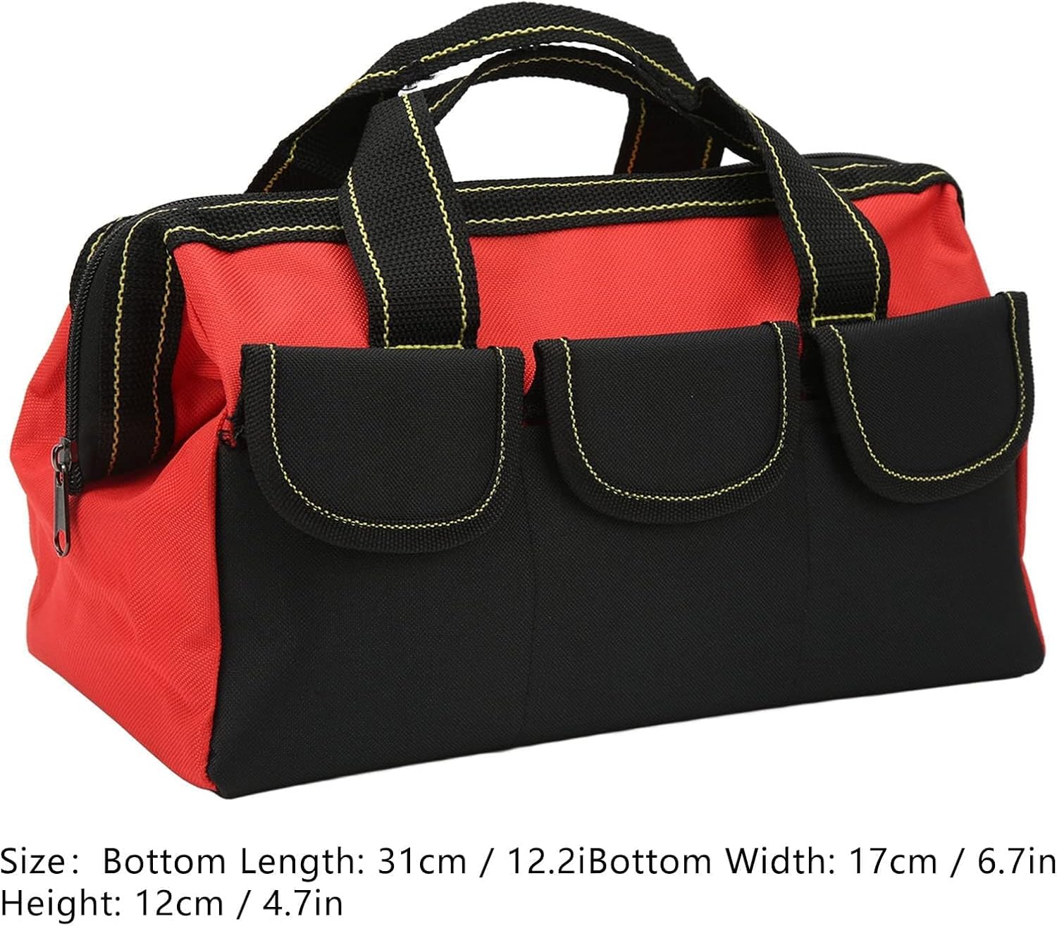 HERCHR Tool Storage Bag, 13in Tool Storage Bag Waterproof 1680D Double Strand Oxford Cloth Handbag Multifunctional Wide Mouth Storage Bag for Home Tool Shop