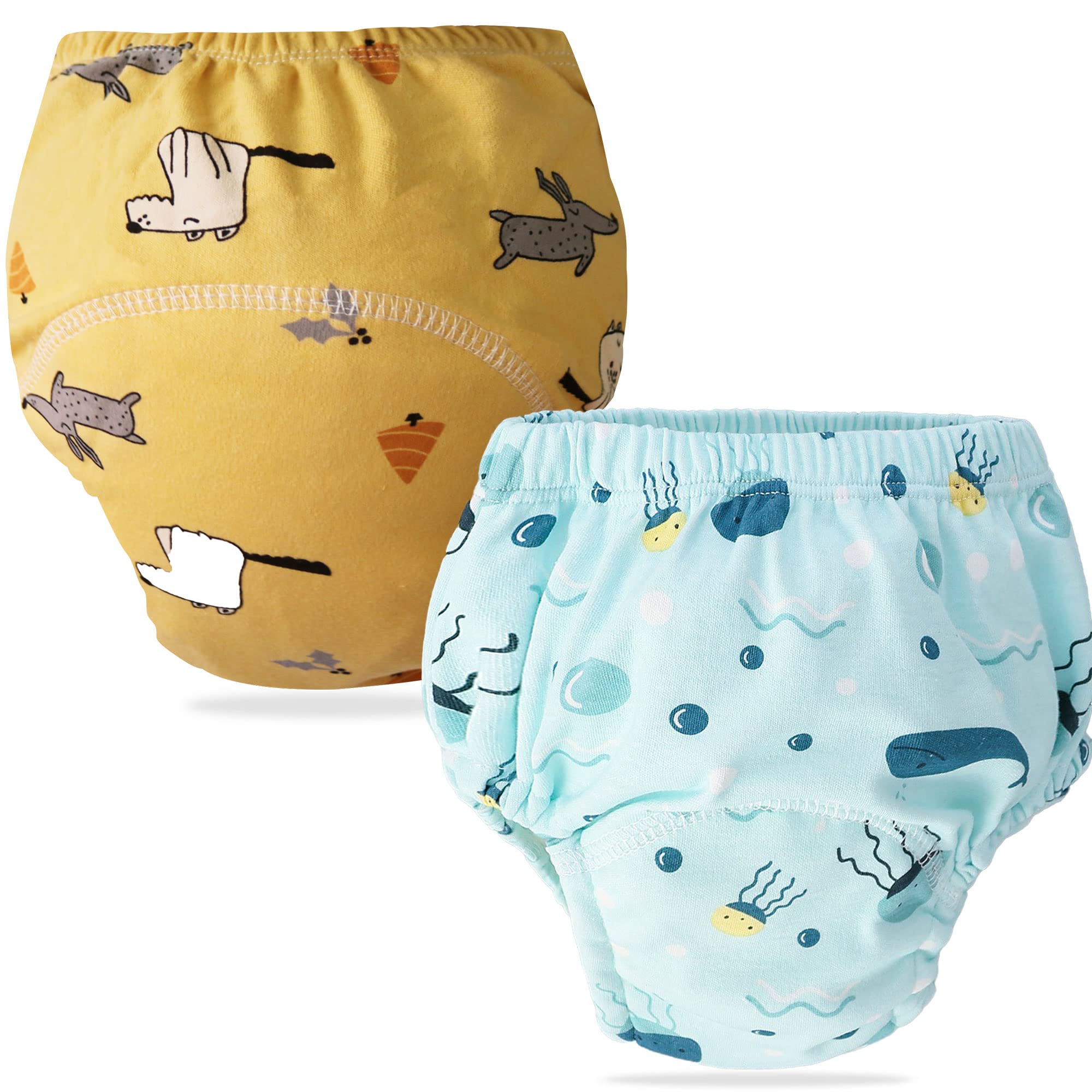 Bembika Baby Training Pant Soft Cotton Reusable Potty Training Pants For Kids Leak-Resistant, Padded Underwear For Babies To Support Diaper Free Transition (L Size For 18-24 Months Pack Of 2)-image-47